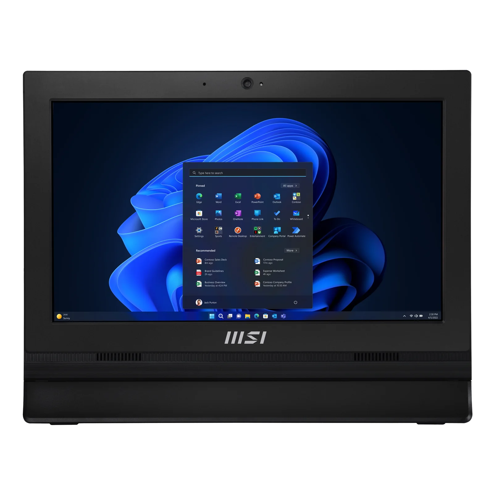 MSI Pro AP162T ADL-042XEU PC tout en un/station de travail Intel® N N100 39,6 cm (15.6") 1920 x 1080 pixels Écran tactile PC All-in-One 8 Go DDR4-SDRAM 256 Go SSD Wi-Fi 6E (802.11ax) Noir