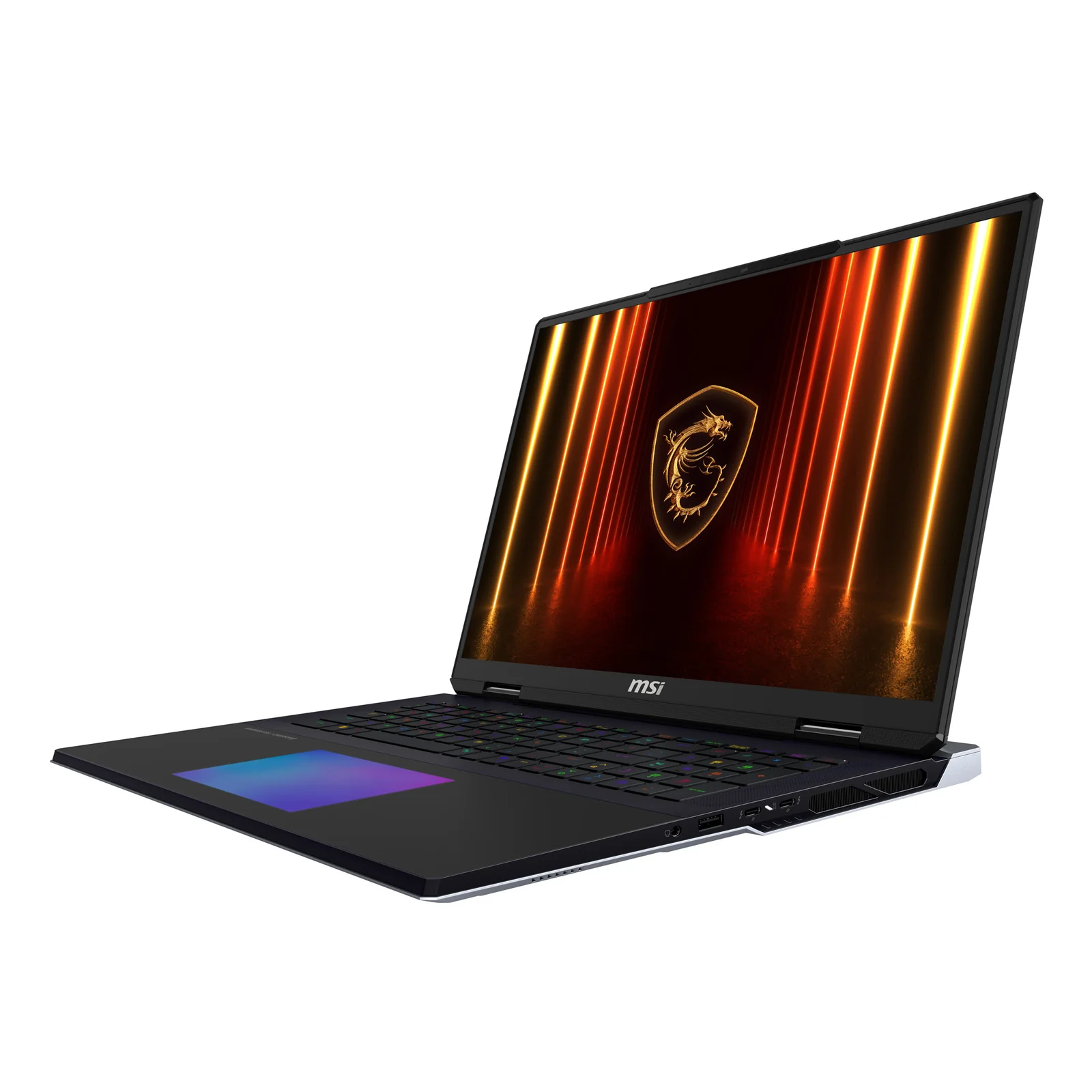 Titan 18 HX AI A2XWIG-402FR Intel Core Ultra 9 285HX Ordinateur portable 45,7 cm (18") UHD+ 64 Go DDR5-SDRAM 6 To SSD NVIDIA GeForce RTX 5080 Wi-Fi 7 (802.11be) Windows 11 Pro Français Noir