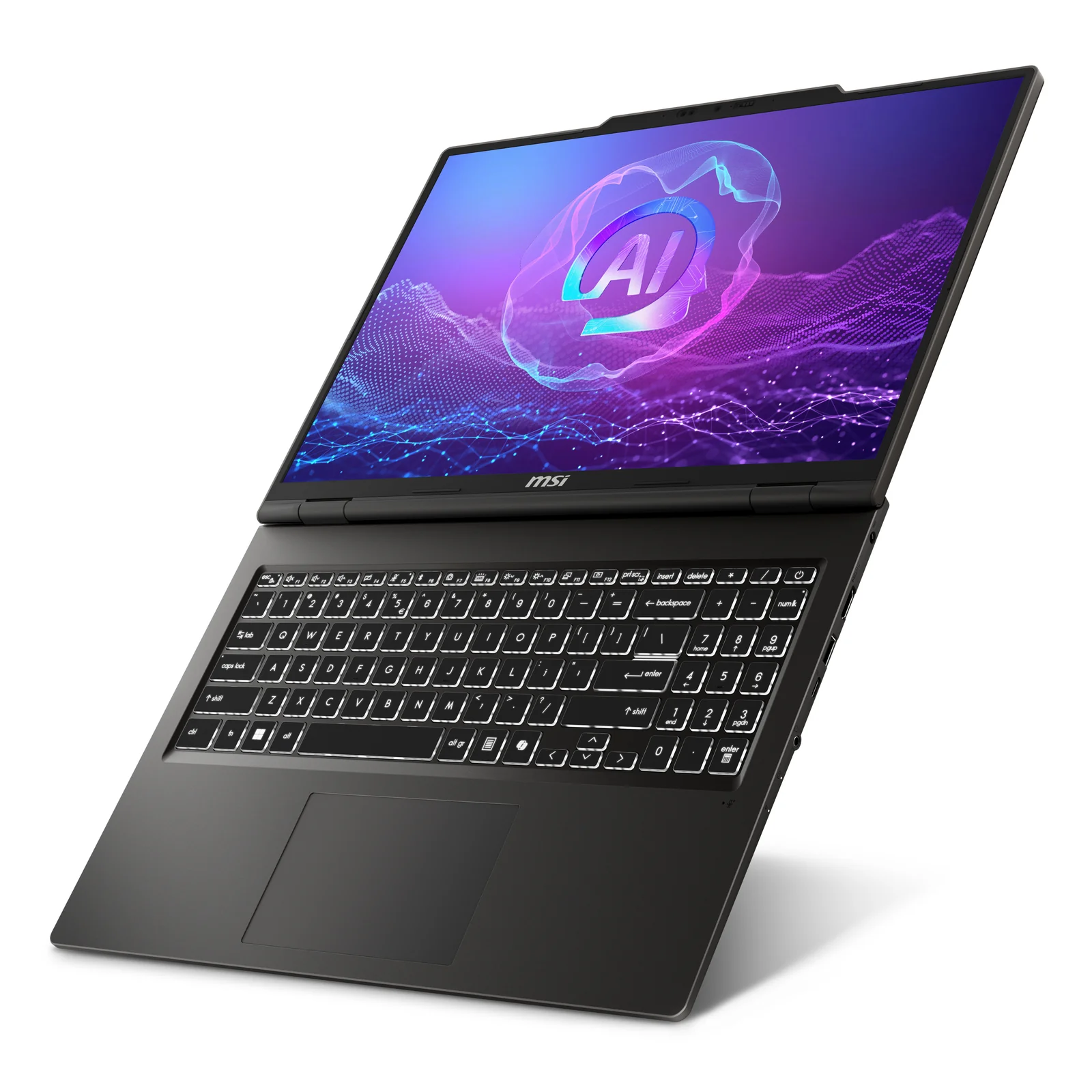 MSI VenturePro A16 AI+ A3HWEG-003DE Copilot+ PC AMD Ryzen AI 7 350 Ordinateur portable 40,6 cm (16") 2K 16 Go DDR5-SDRAM 1 To SSD NVIDIA GeForce RTX 5050 Wi-Fi 6E (802.11ax) Windows 11 Home Gris