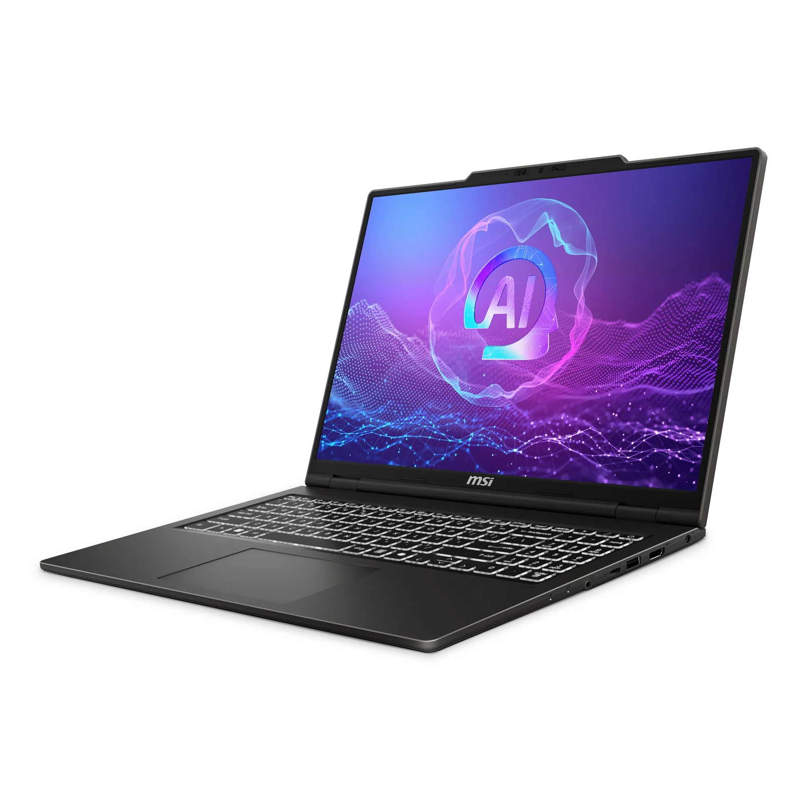 MSI VenturePro A16 AI+ A3HWEG-003DE Copilot+ PC AMD Ryzen AI 7 350 Ordinateur portable 40,6 cm (16") 2K 16 Go DDR5-SDRAM 1 To SSD NVIDIA GeForce RTX 5050 Wi-Fi 6E (802.11ax) Windows 11 Home Gris