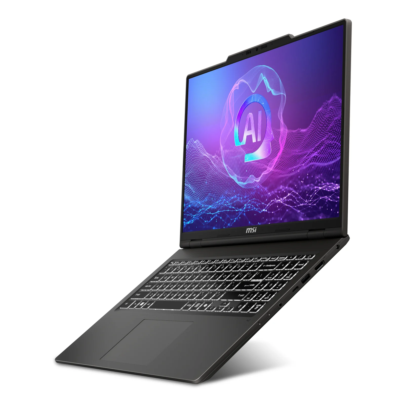 MSI VenturePro A16 AI+ A3HWEG-003DE Copilot+ PC AMD Ryzen AI 7 350 Ordinateur portable 40,6 cm (16") 2K 16 Go DDR5-SDRAM 1 To SSD NVIDIA GeForce RTX 5050 Wi-Fi 6E (802.11ax) Windows 11 Home Gris