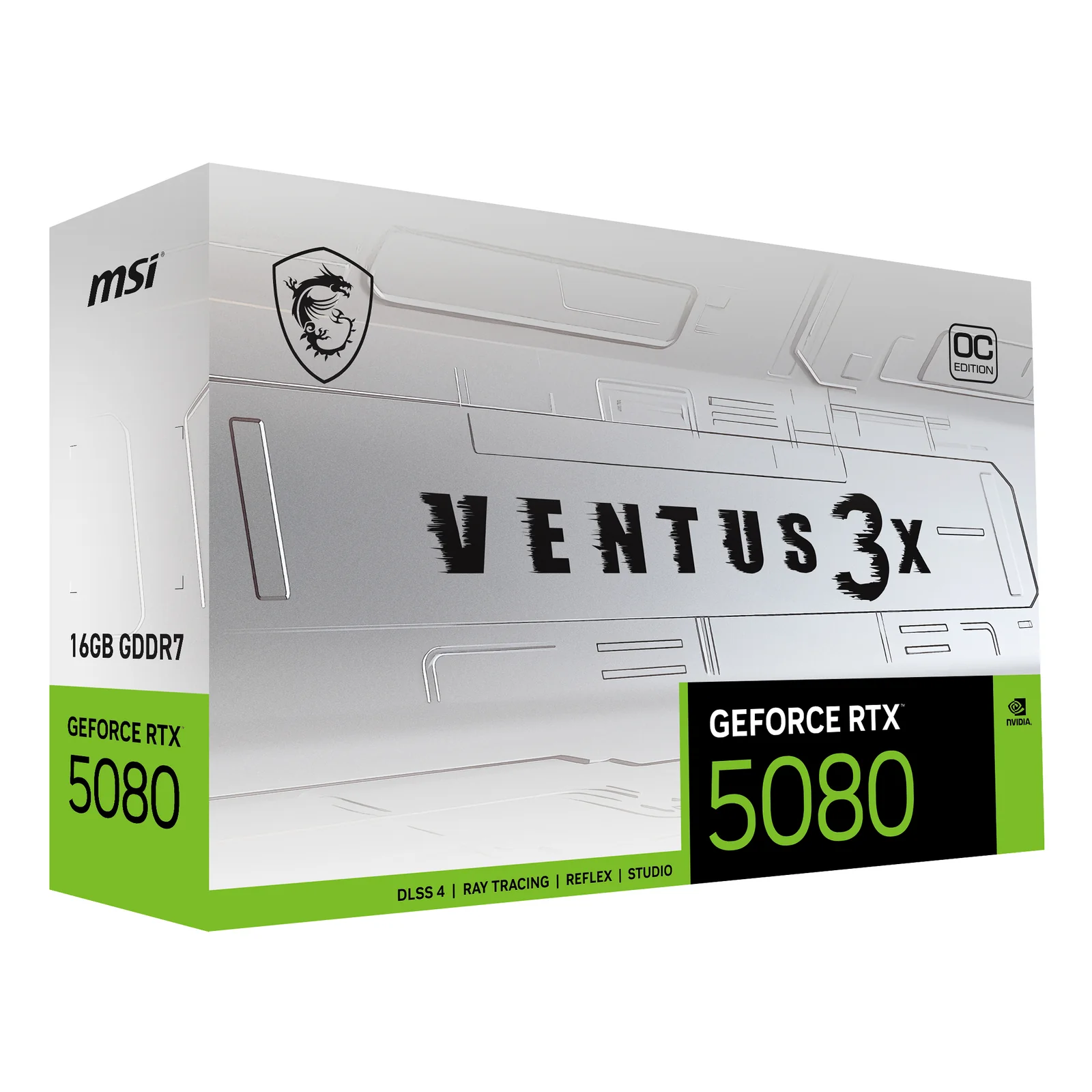 MSI VENTUS GEFORCE RTX 5080 16G 3X OC WHITE carte graphique NVIDIA 16 Go GDDR7
