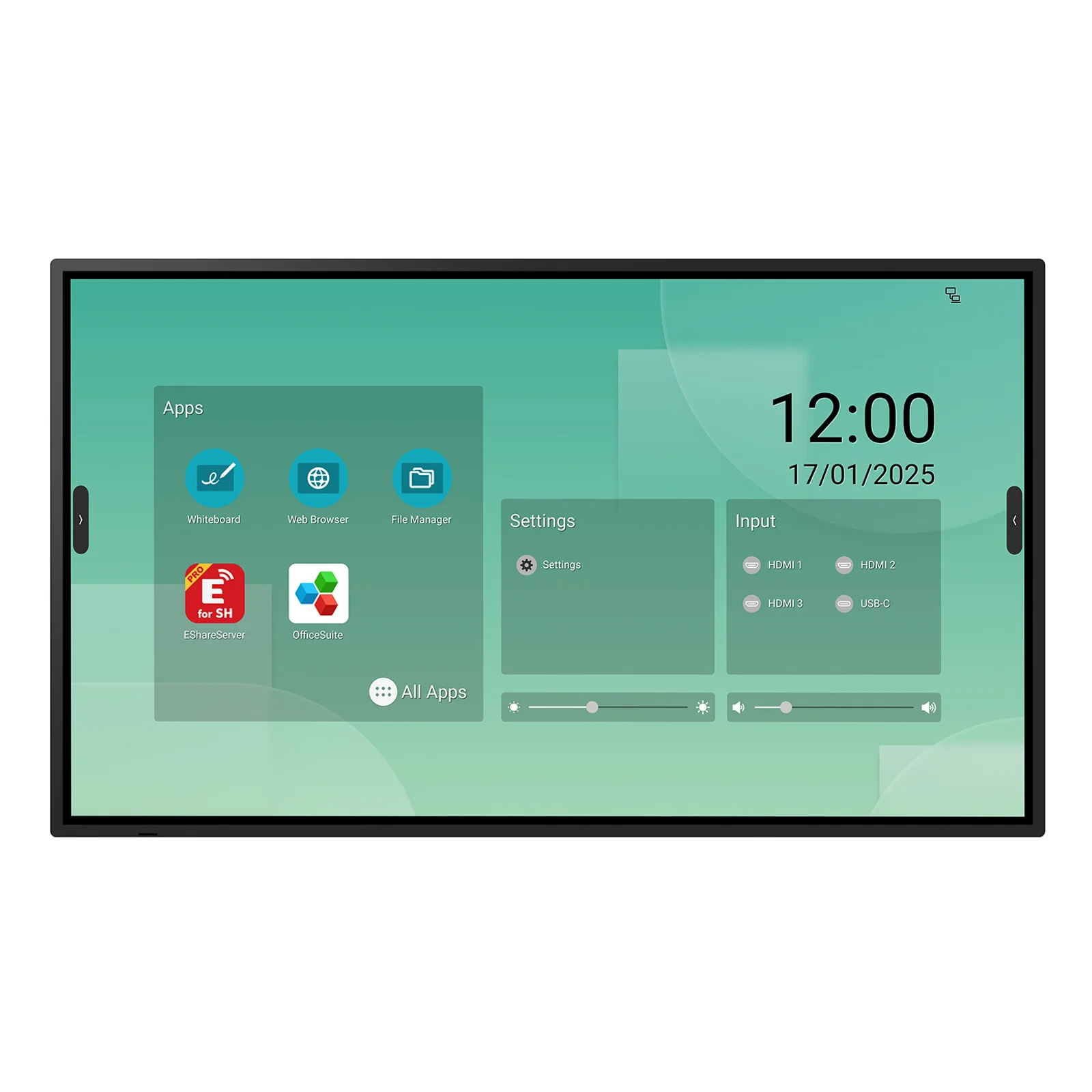 Sharp LM551 Écran plat interactif 139,7 cm (55") LED Wifi 500 cd/m² 4K Ultra HD Noir Écran tactile Intégré dans le processeur Android 14 18/7