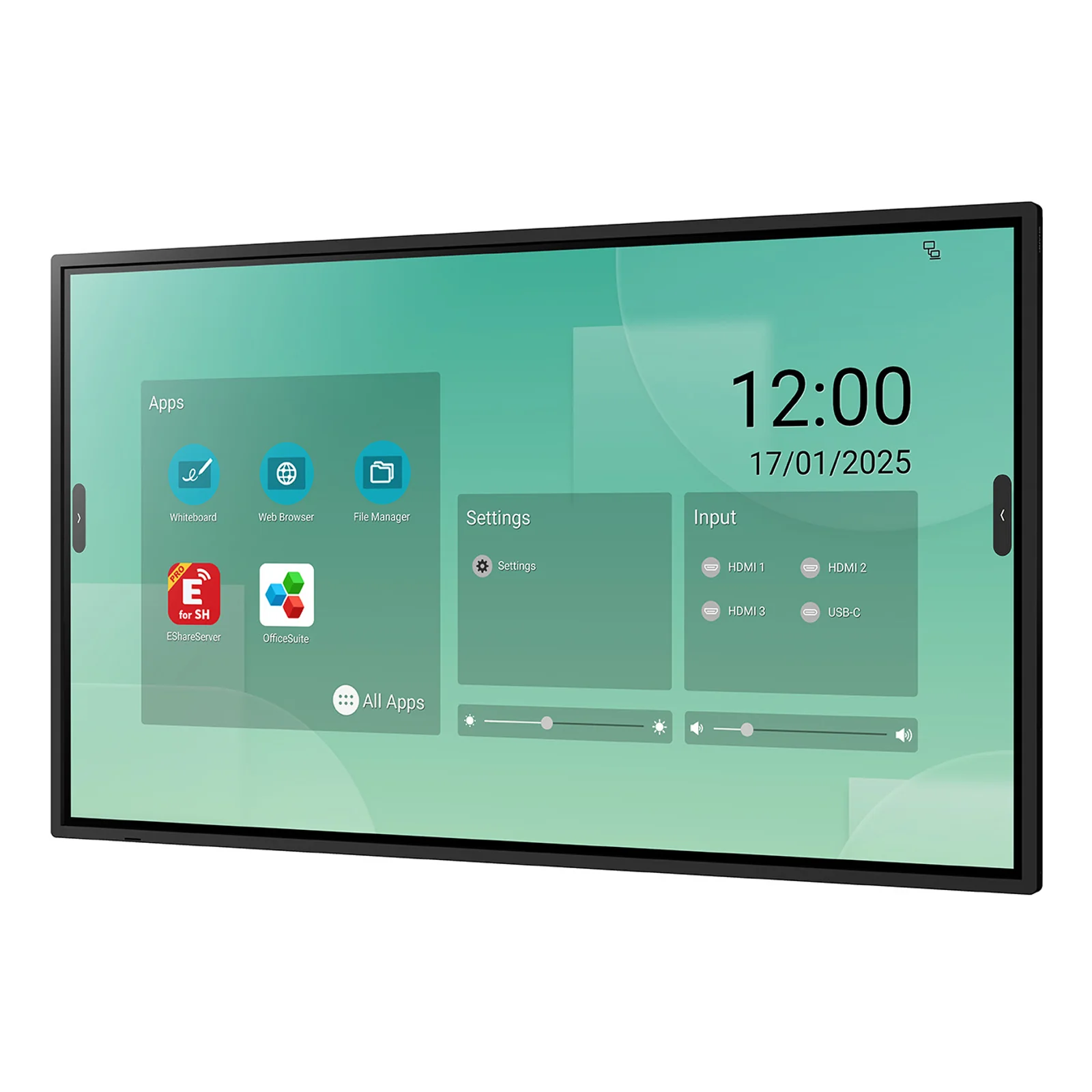 Sharp LM551 Écran plat interactif 139,7 cm (55") LED Wifi 500 cd/m² 4K Ultra HD Noir Écran tactile Intégré dans le processeur Android 14 18/7