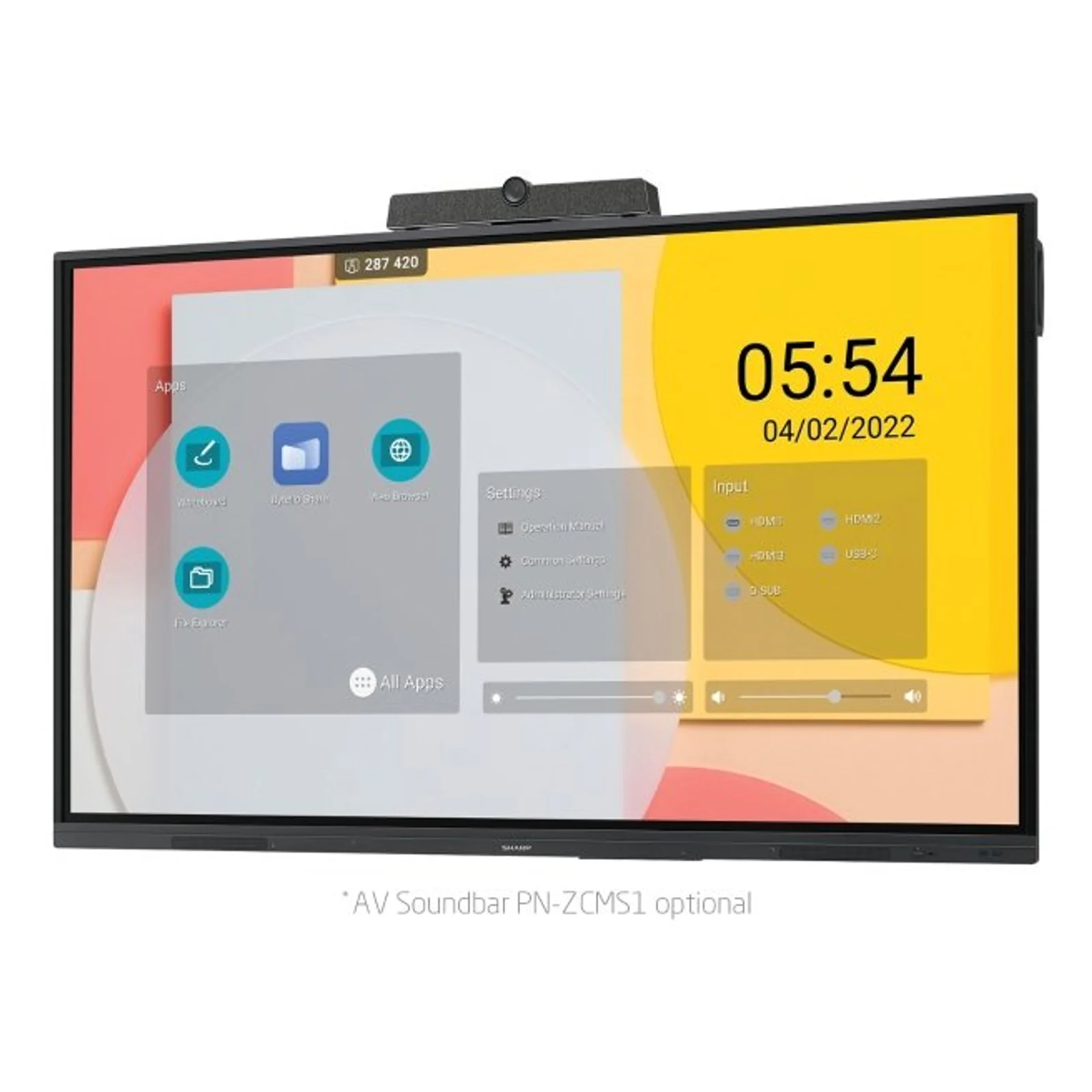 Sharp PN-L752B tableau blanc interactif 190,5 cm (75") 3840 x 2160 pixels Écran tactile Noir
