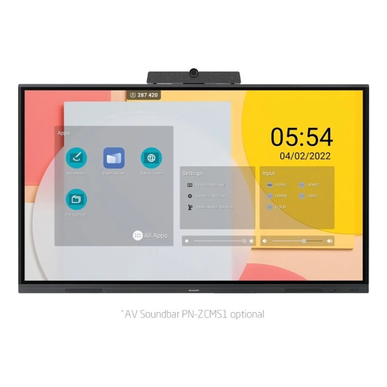 Sharp PN-L862B tableau blanc interactif 2,18 m (86") 3840 x 2160 pixels Écran tactile Noir