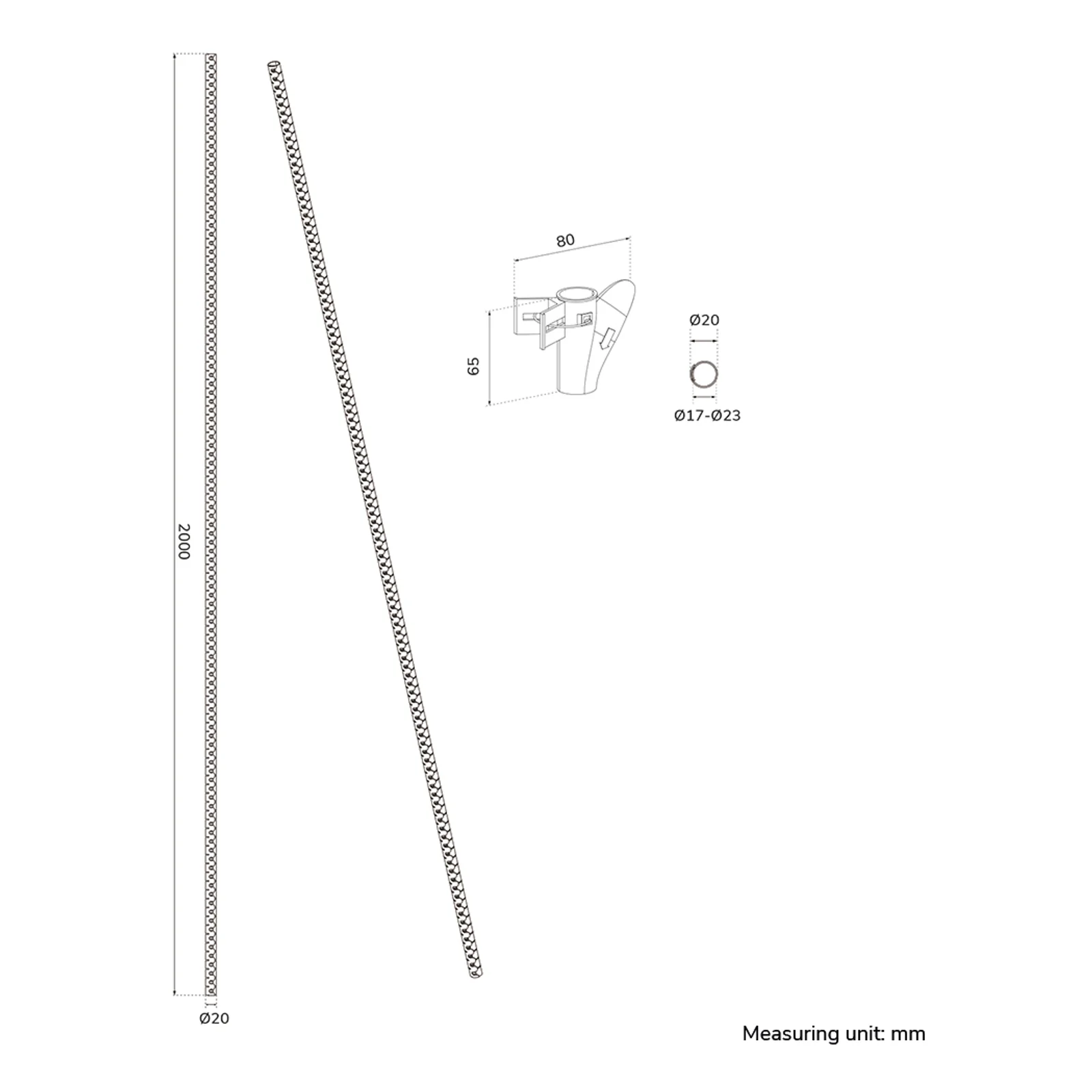 Neomounts ADS06-141BL Gaine de câble - pour 1-4 câbles - universelle