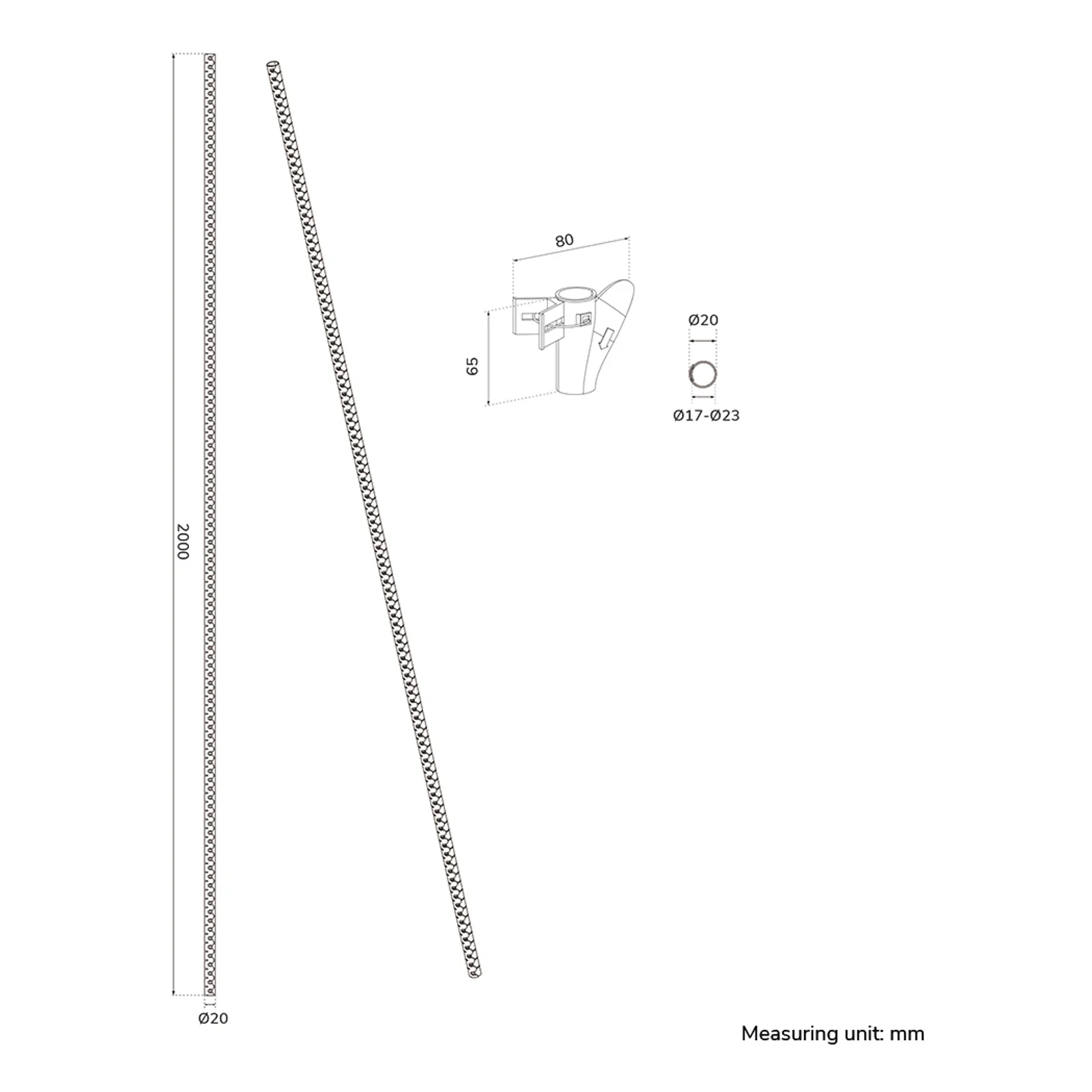 Neomounts ADS06-141WH Gaine de câble - pour 1-4 câbles - universelle