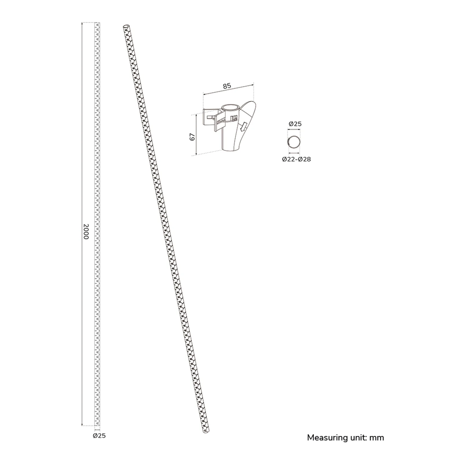 Neomounts ADS06-142WH Gaine de câble - pour 1-5 câbles - universelle