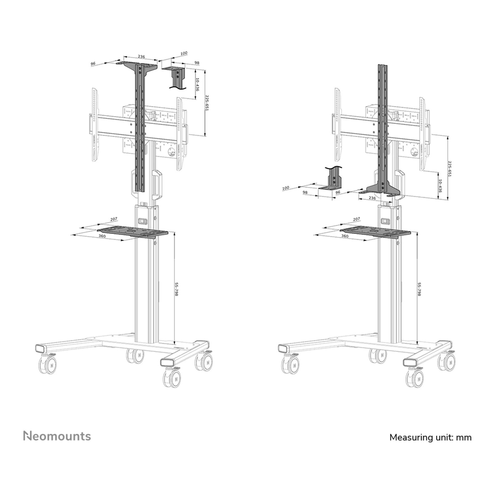 Neomounts AFLS-825WH1 Support vidéobar et kit multimédia - universel