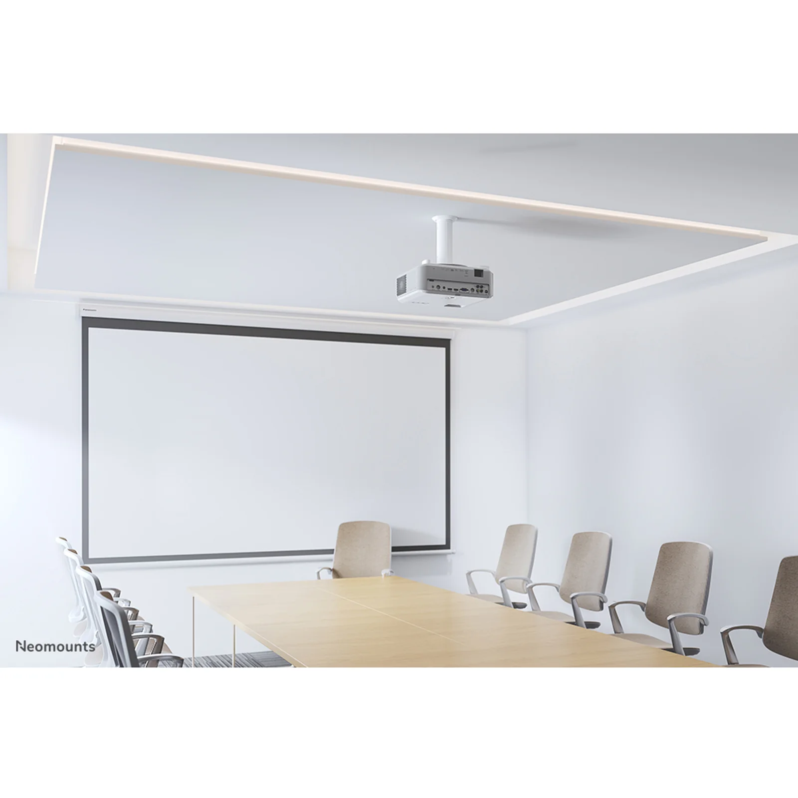 Neomounts BEAMER-C80WHITE Support de plafond pour vidéoprojecteur - h13-20 cm - orientable