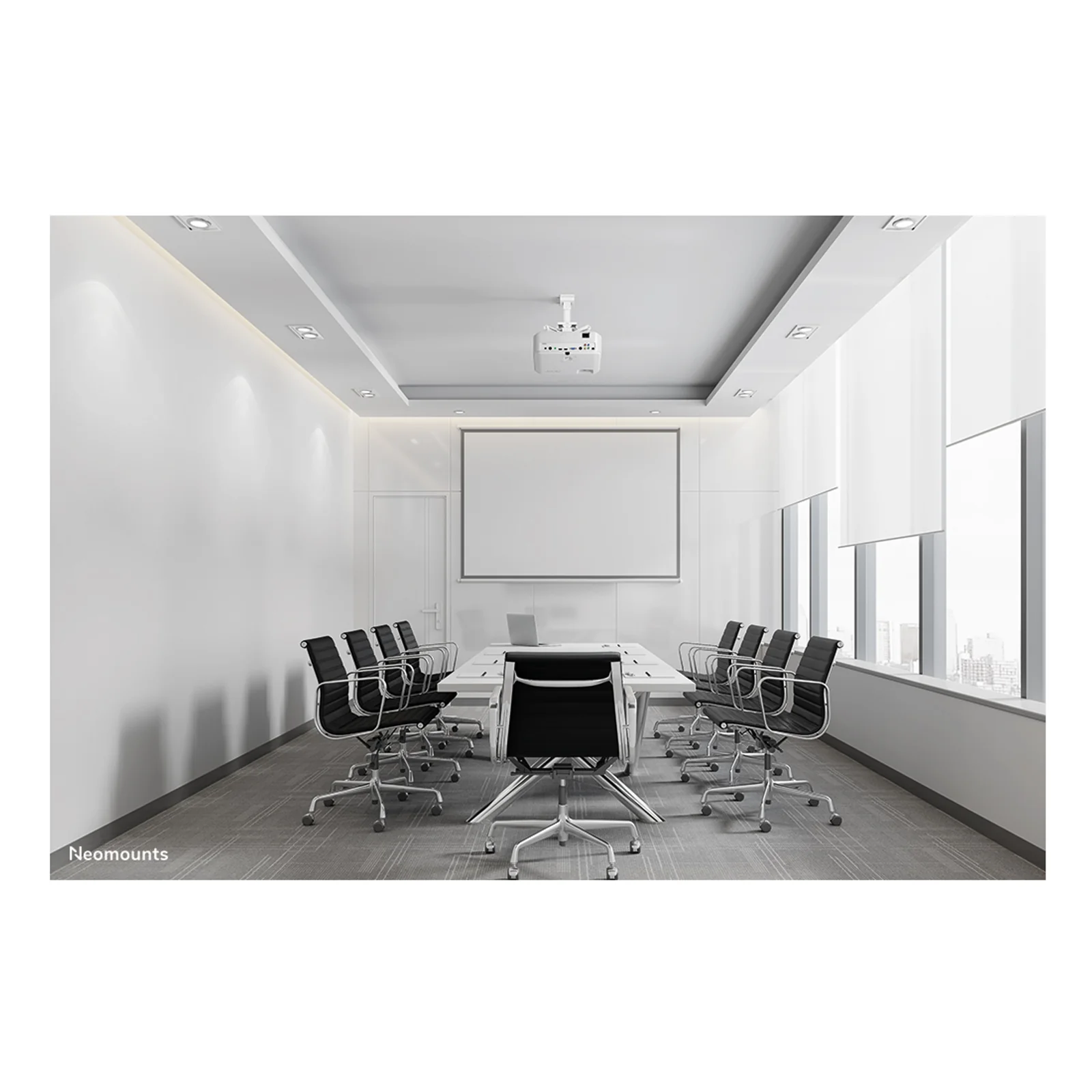 Neomounts CL25-530WH1 Support de plafond pour vidéoprojecteur - h25.5 cm - installation facile - orientable