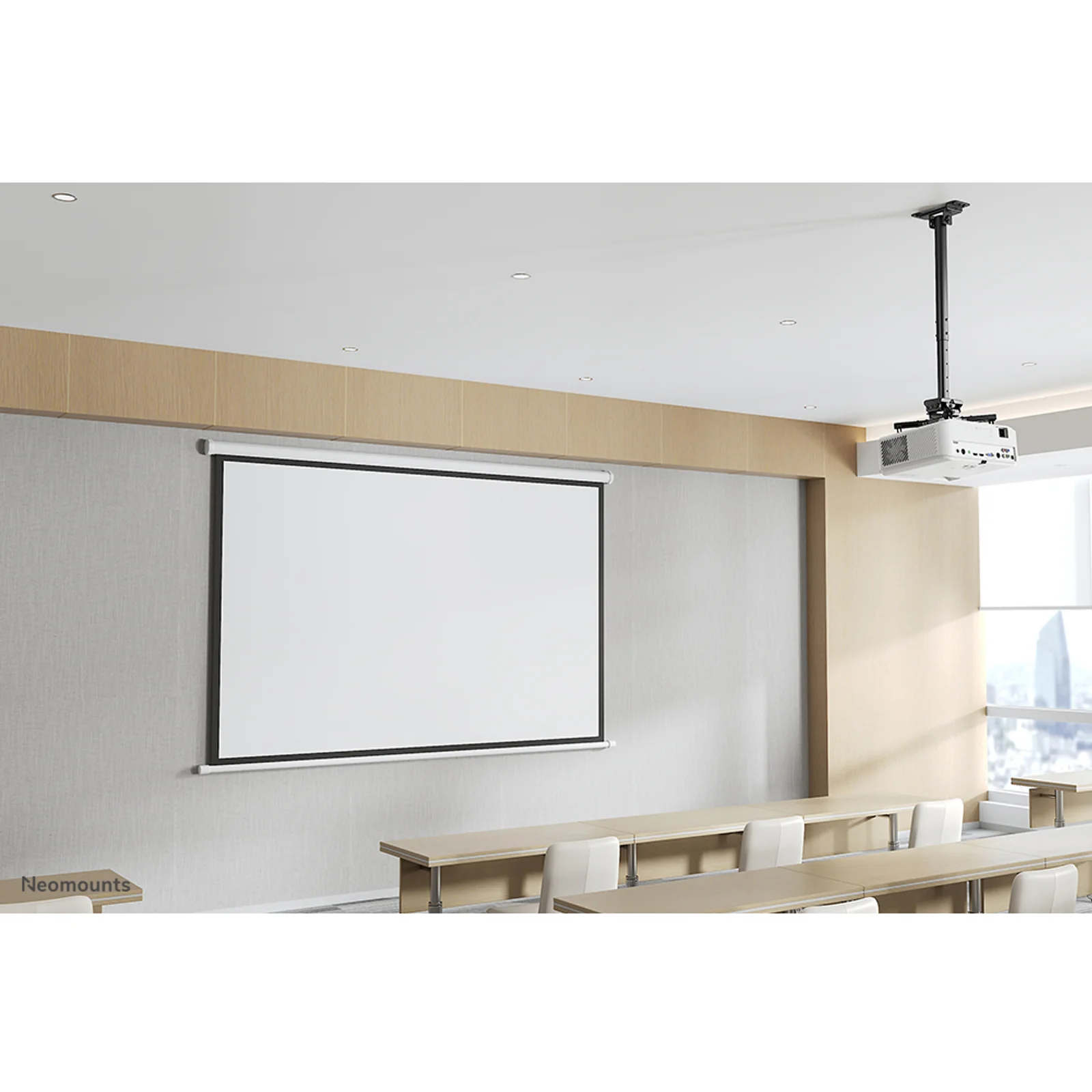 Neomounts CL25-540BL1 Support de plafond pour vidéoprojecteur - h60.5-90.5 cm - installation facile - orientable