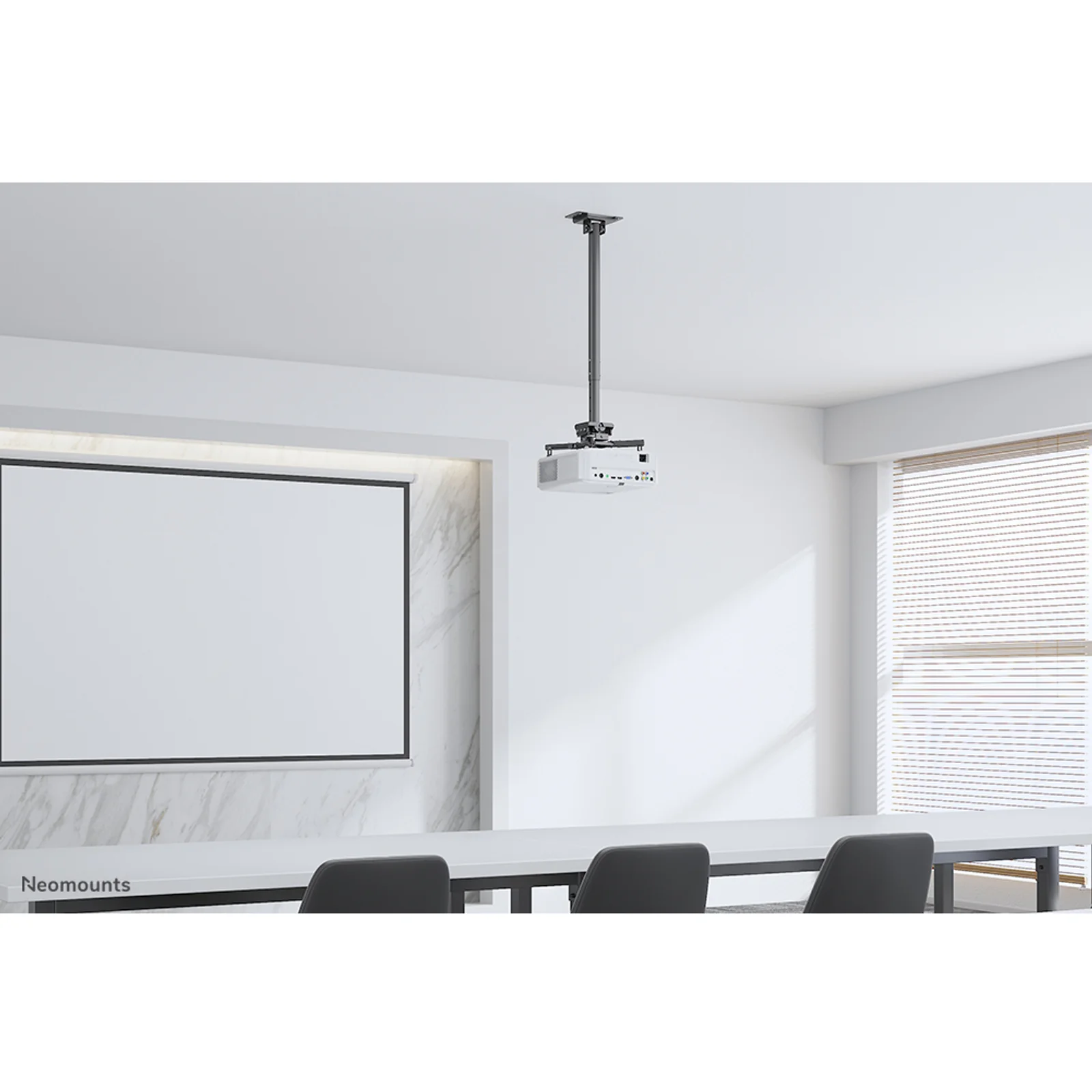 Neomounts CL25-550BL1 Support de plafond pour vidéoprojecteur - h74.5-114.5 cm - installation facile - orientable