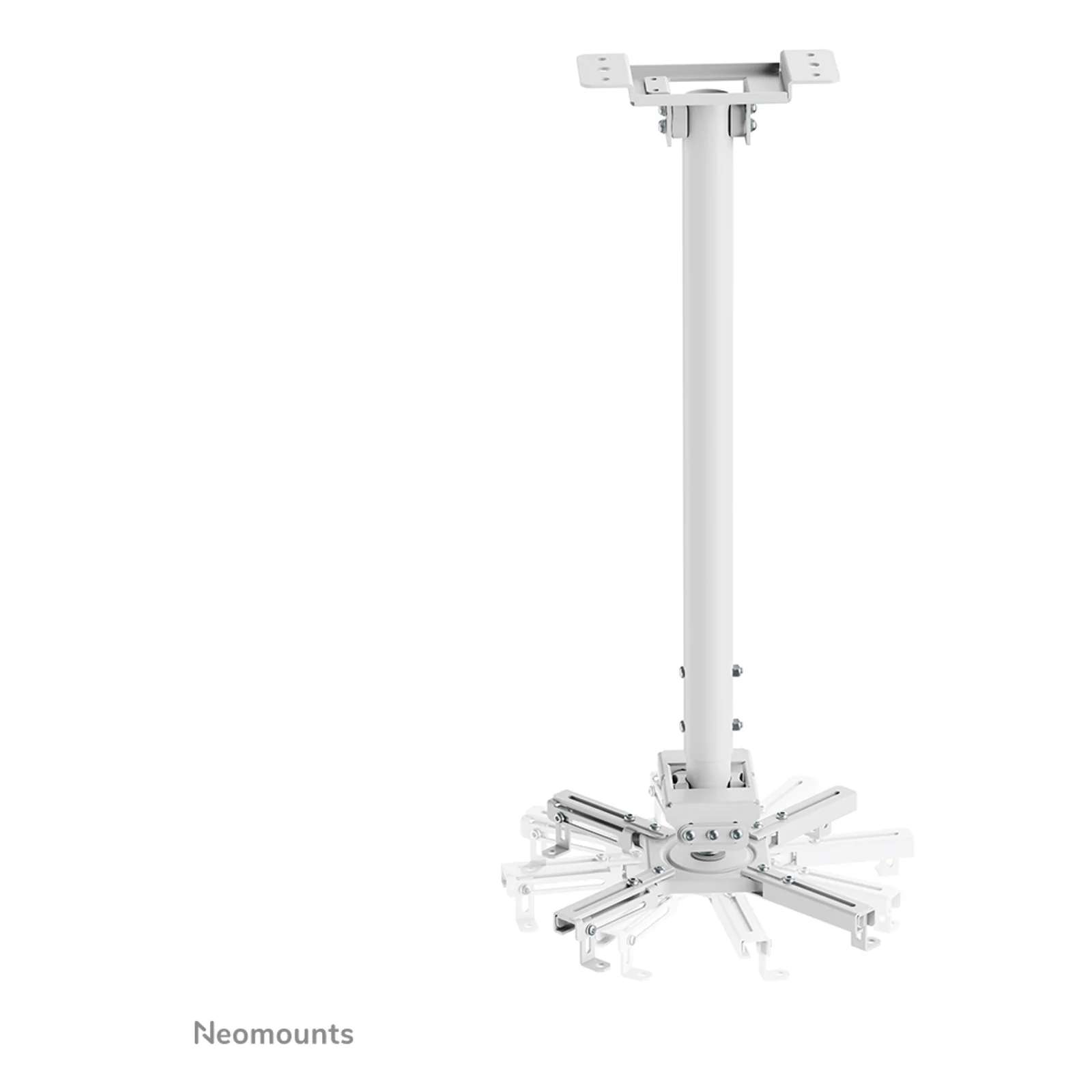 Neomounts CL25-550WH1 Support de plafond pour vidéoprojecteur - h74.5-114.5 cm - installation facile - orientable
