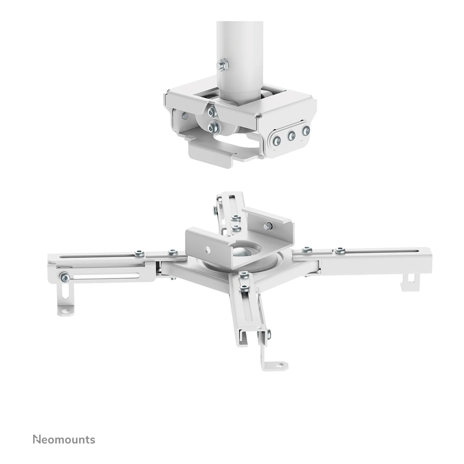 Neomounts CL25-550WH1 Support de plafond pour vidéoprojecteur - h74.5-114.5 cm - installation facile - orientable