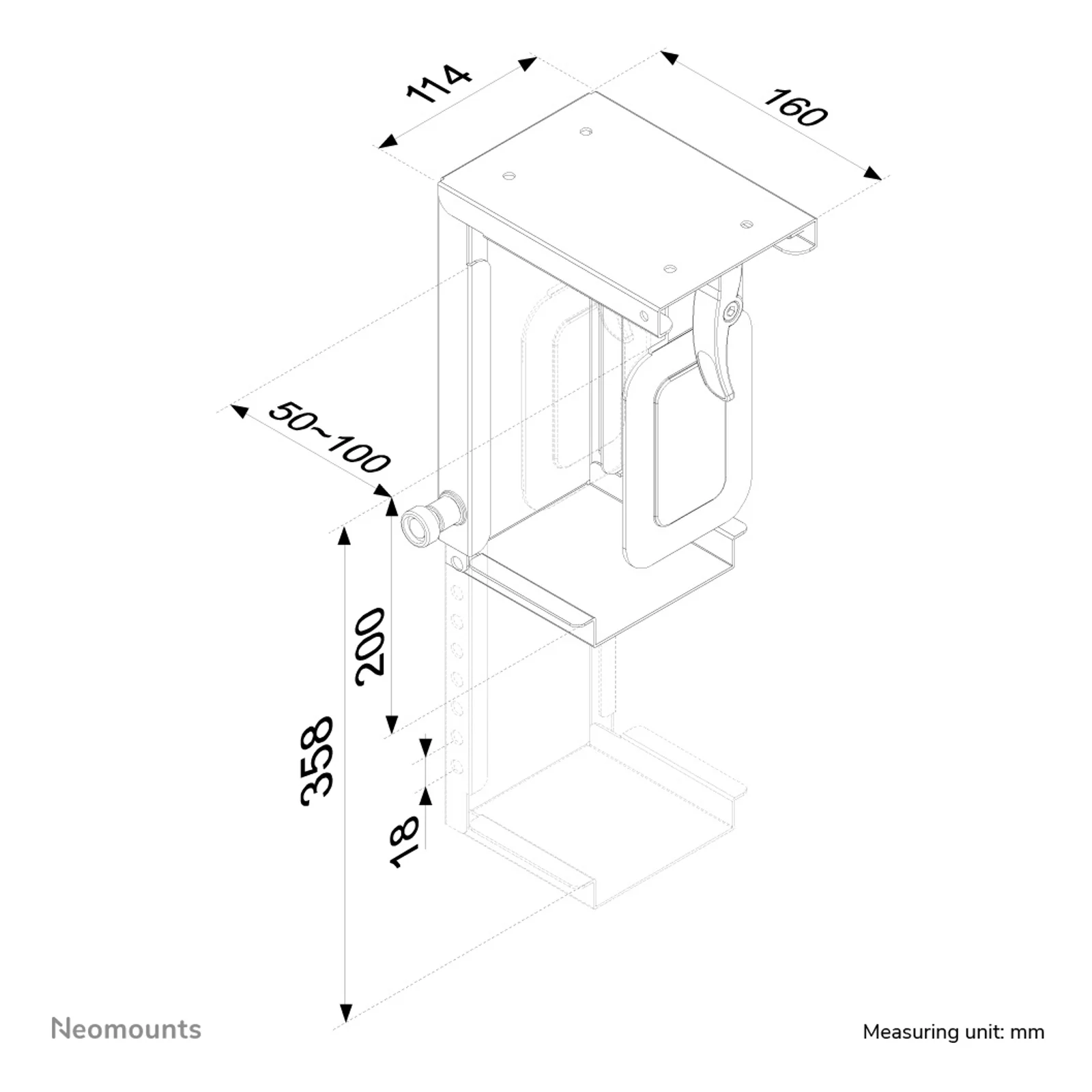 Neomounts CPU-D075BLACK Support pour ordinateur - max 10 kg - universel