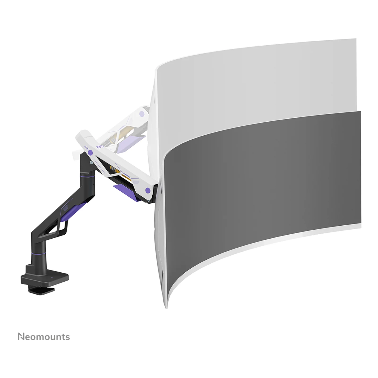 Neomounts DS70-256BL1 Support de écran à fixer gaming 24-57" - ressort à gaz - Topfix - arrêt à 180°