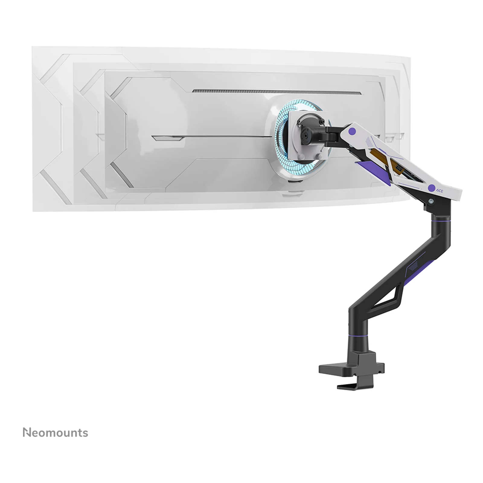 Neomounts DS70-256BL1 Support de écran à fixer gaming 24-57" - ressort à gaz - Topfix - arrêt à 180°