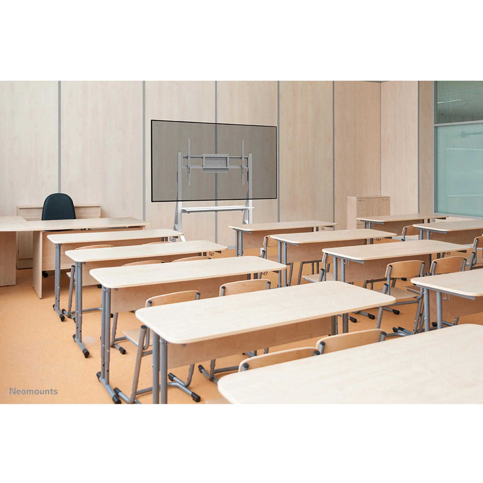 Neomounts FL50-525WH1 Support au sol mobile pour écran 55-86" - installation rapide - TÜV