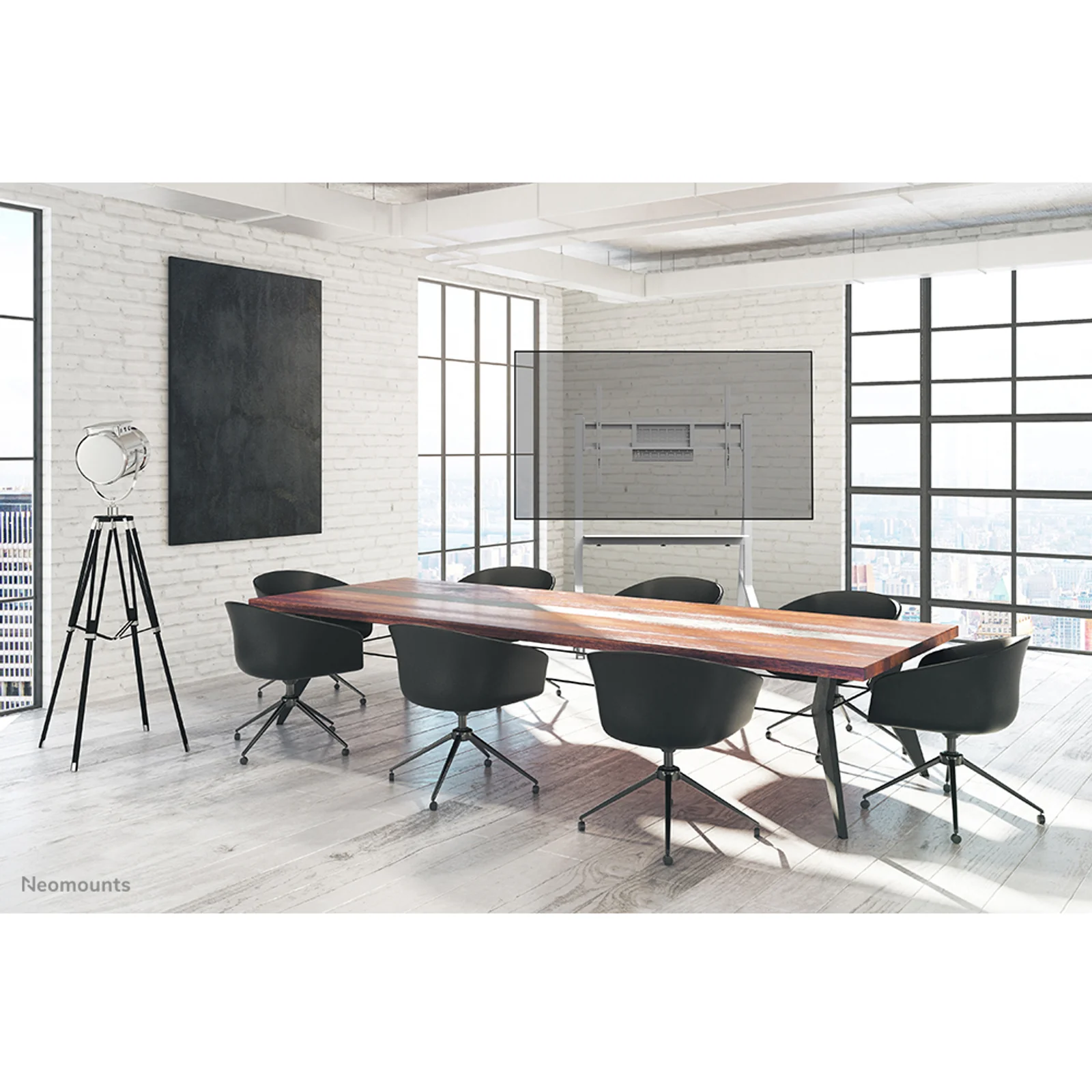 Neomounts FL50-525WH1 Support au sol mobile pour écran 55-86" - installation rapide - TÜV
