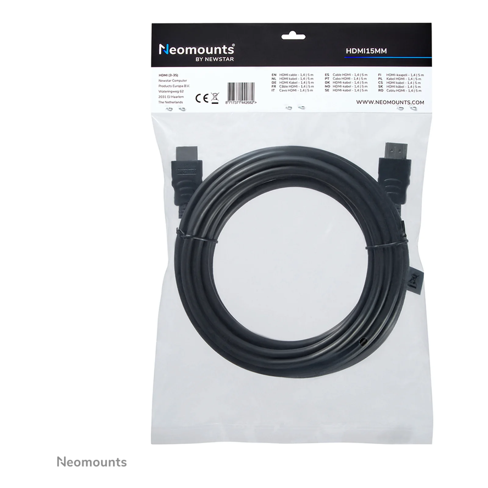 Neomounts HDMI15MM câble HDMI - 5 mètres
