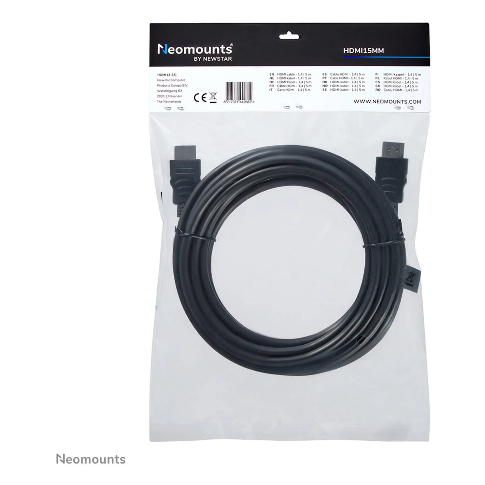 Neomounts HDMI15MM câble HDMI - 5 mètres