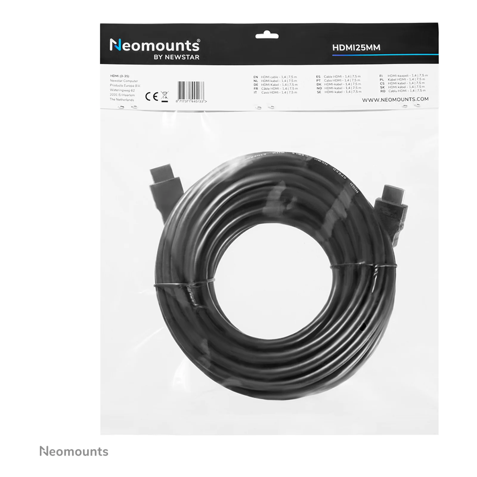 Neomounts HDMI25MM câble HDMI - 7.5 mètres