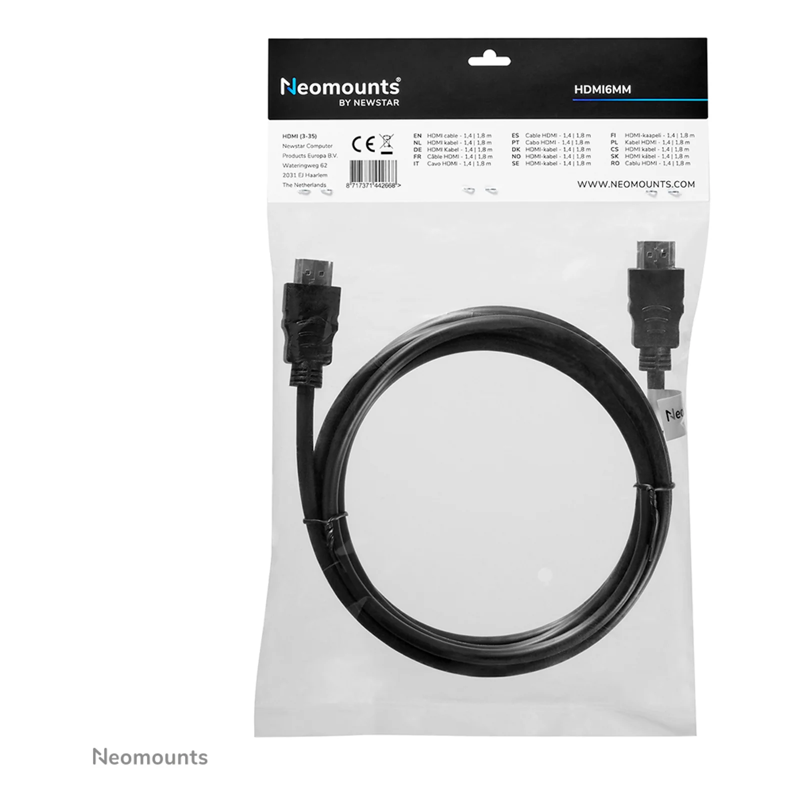 Neomounts HDMI6MM câble HDMI - 1.8 mètres