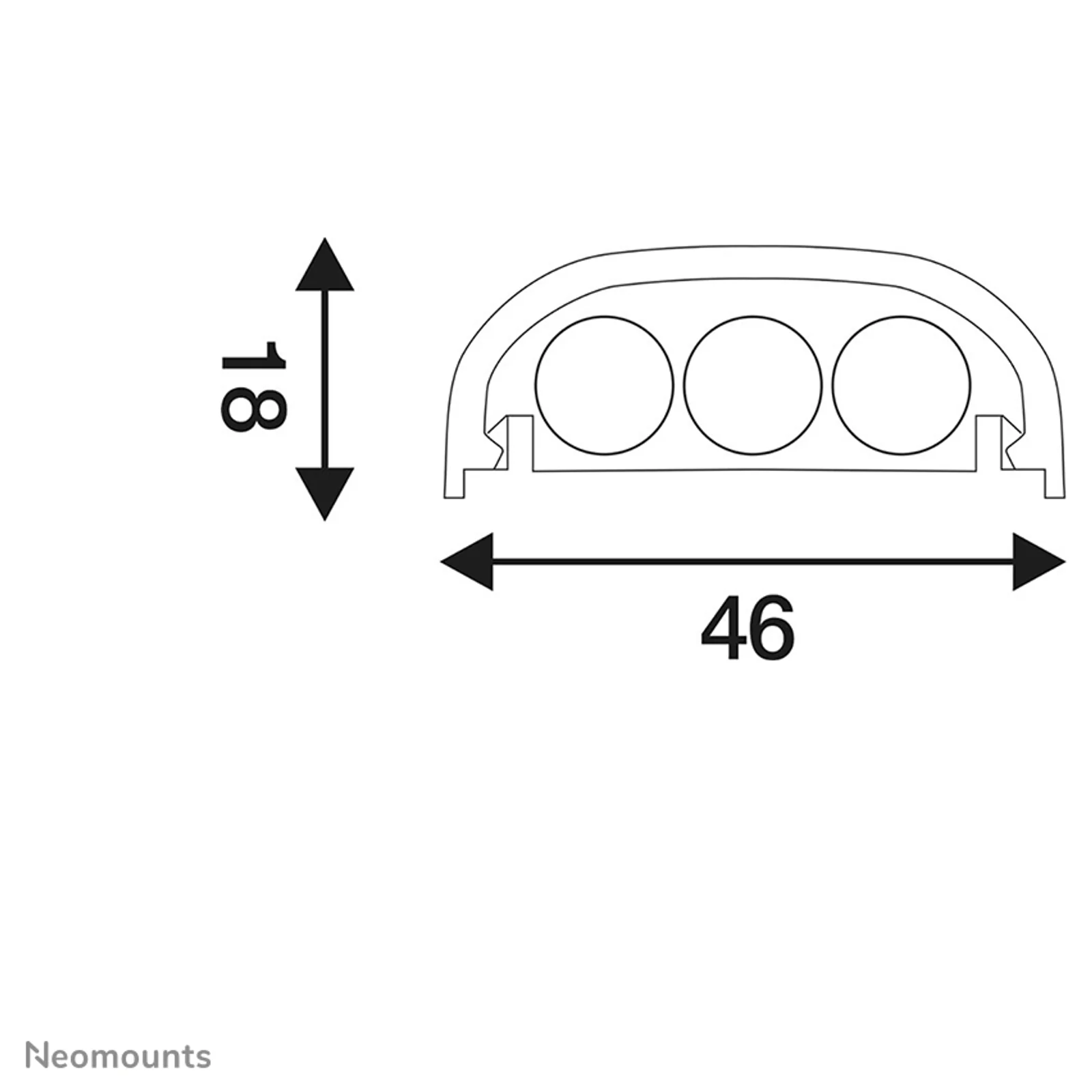 Neomounts NS-CC050SILVER Cache-câble - pour 1-3 câbles - universelle