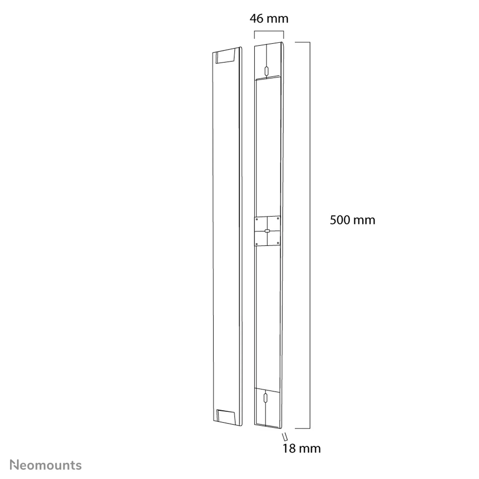 Neomounts NS-CC050SILVER Cache-câble - pour 1-3 câbles - universelle