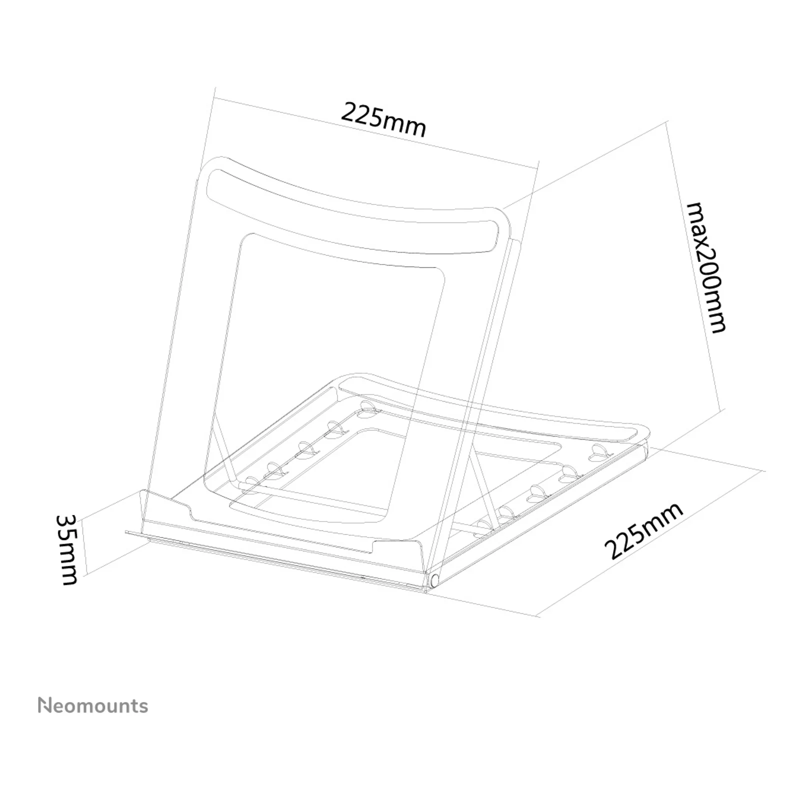 Neomounts NSLS075BLACK Support pour ordinateur portable 10-16" - pliable - compact - universel