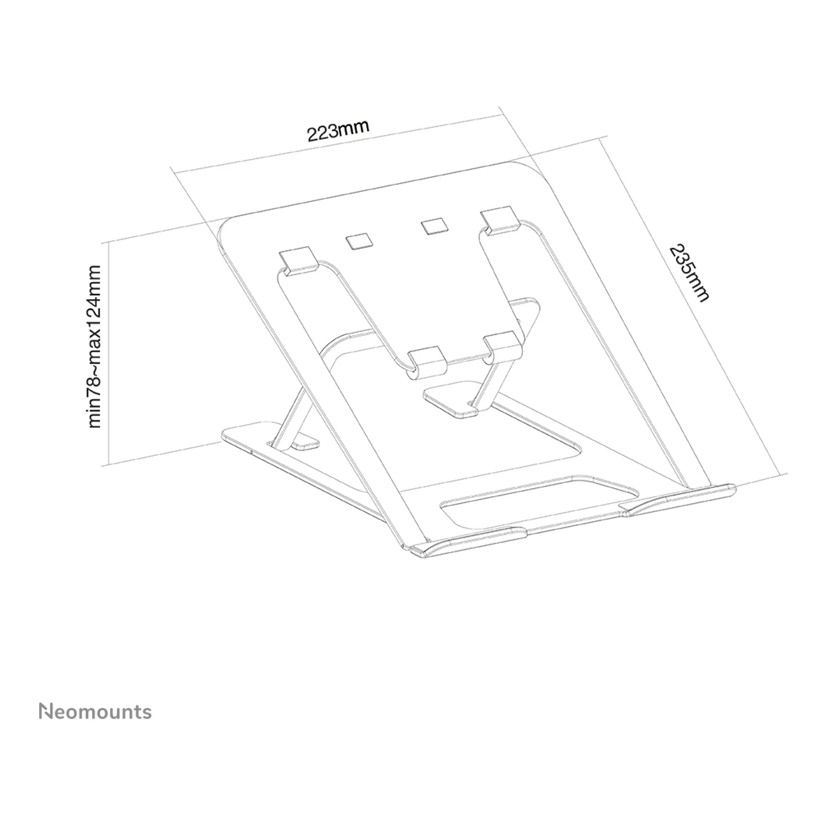 Neomounts NSLS085BLACK Support pour ordinateur portable 10-17" - pliable - compact - universel