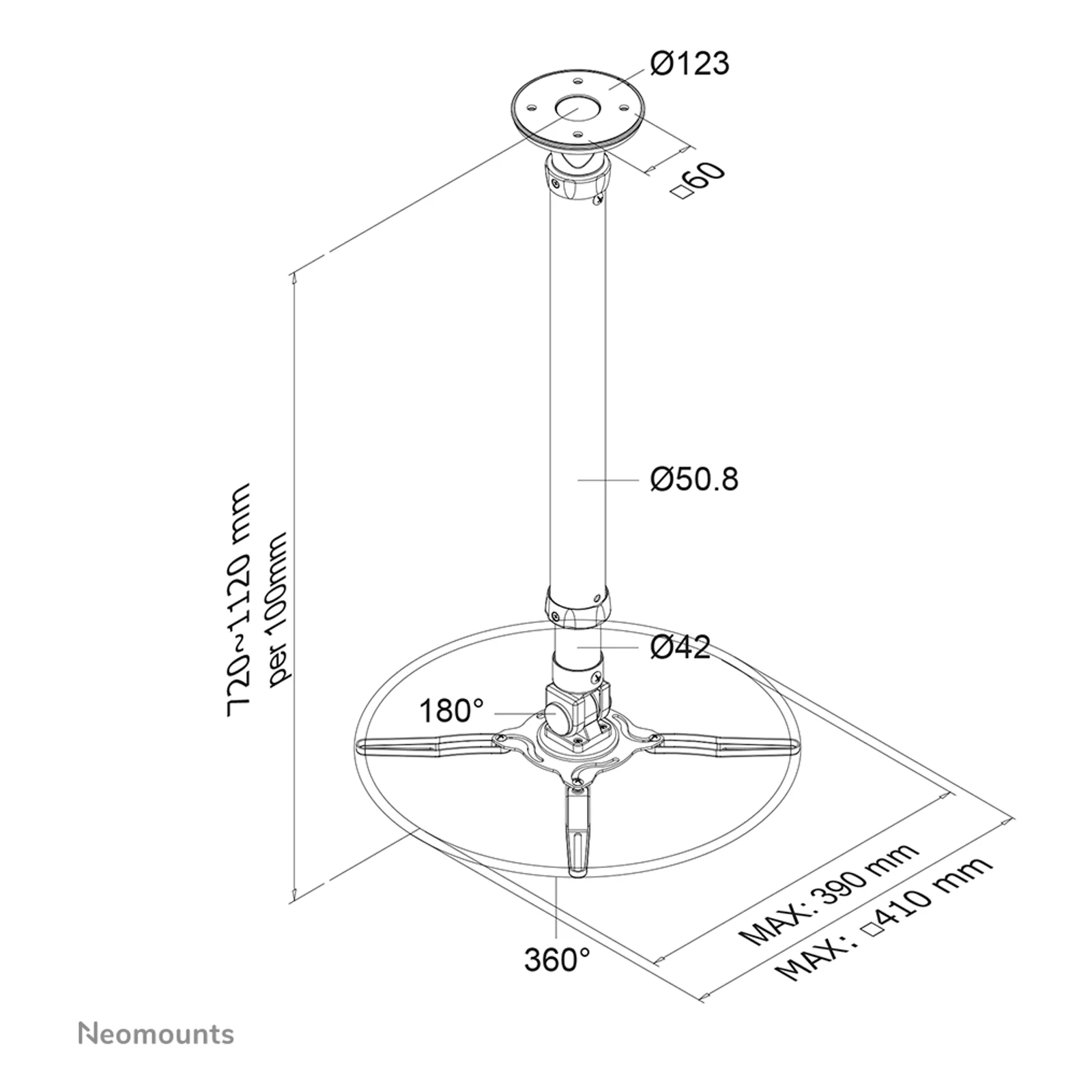 Neomounts support plafond projecteur