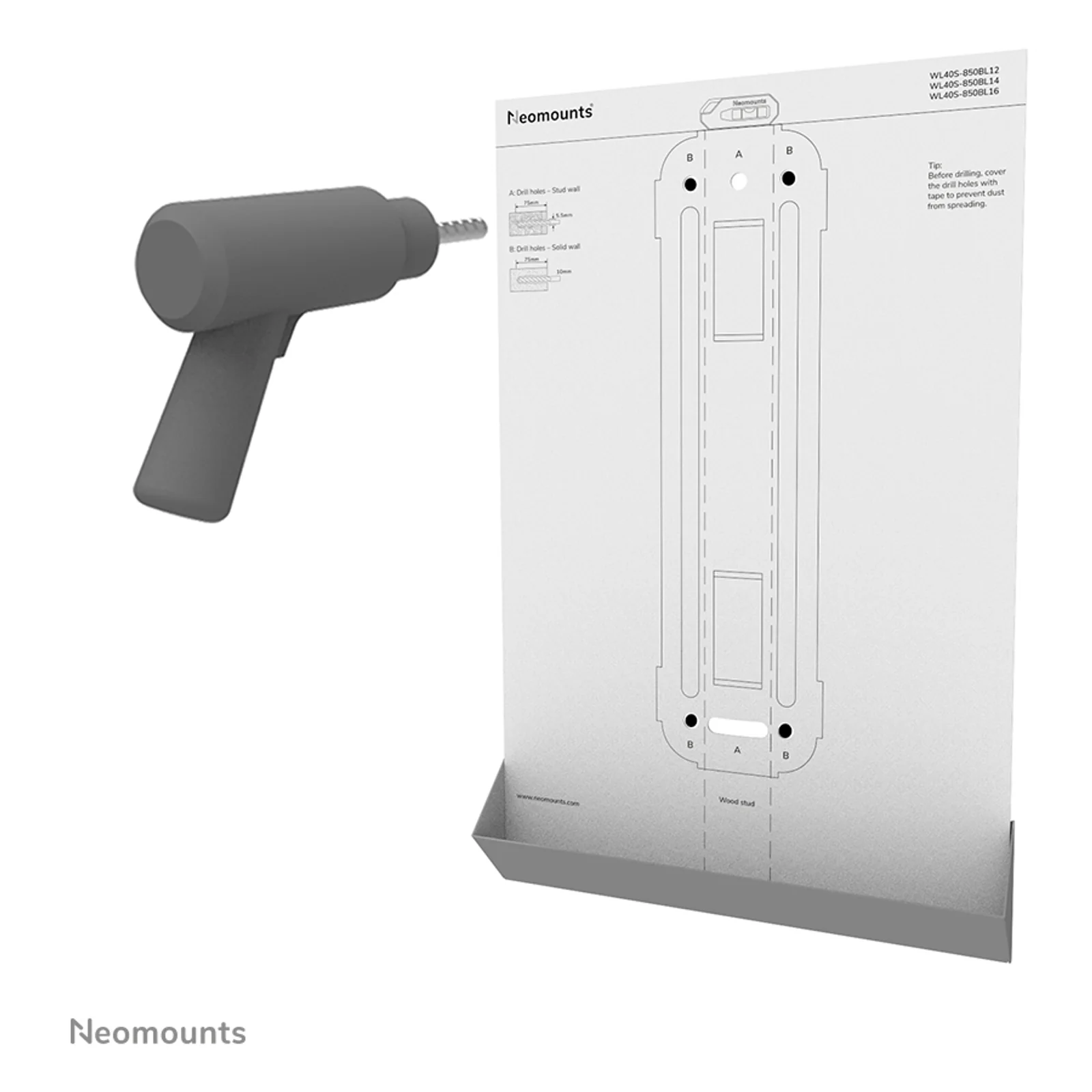 Neomounts WL40S-850BL16 Support pour écran mural 40-70" - orientable - installation rapide
