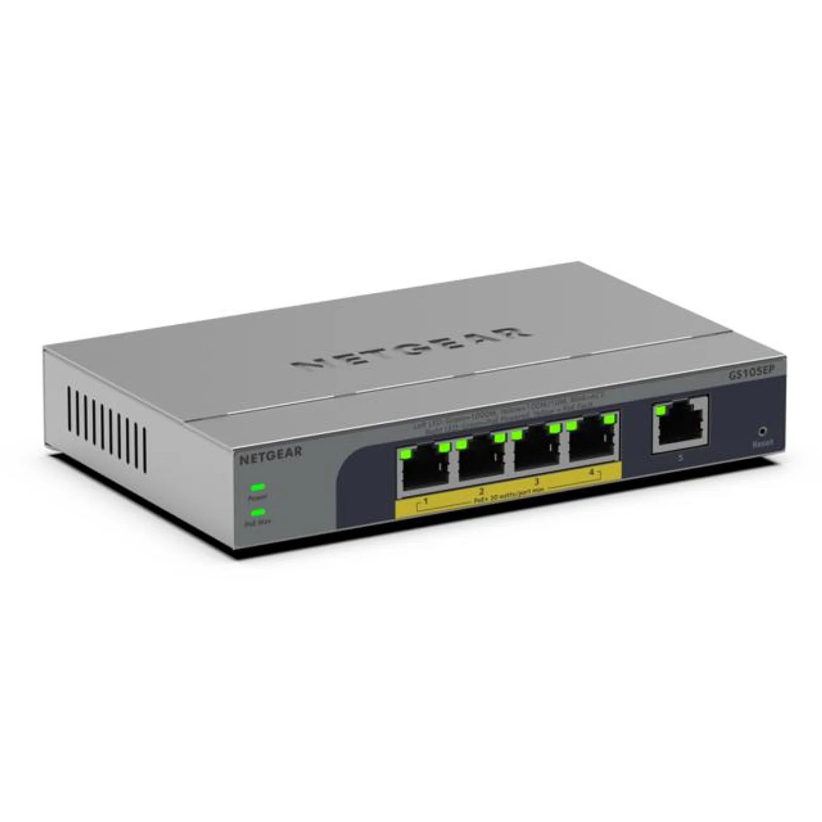 GS105EP Non-géré Gigabit Ethernet (10/100/1000) Connexion Ethernet, supportant l'alimentation via ce port (PoE) Gris