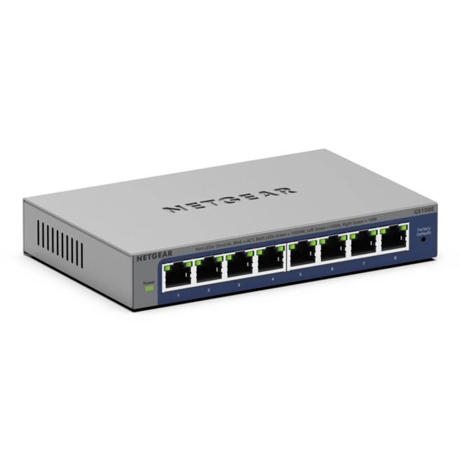 NETGEAR GS108Ev4 Non-géré L2/L3 Gigabit Ethernet (10/100/1000) Gris