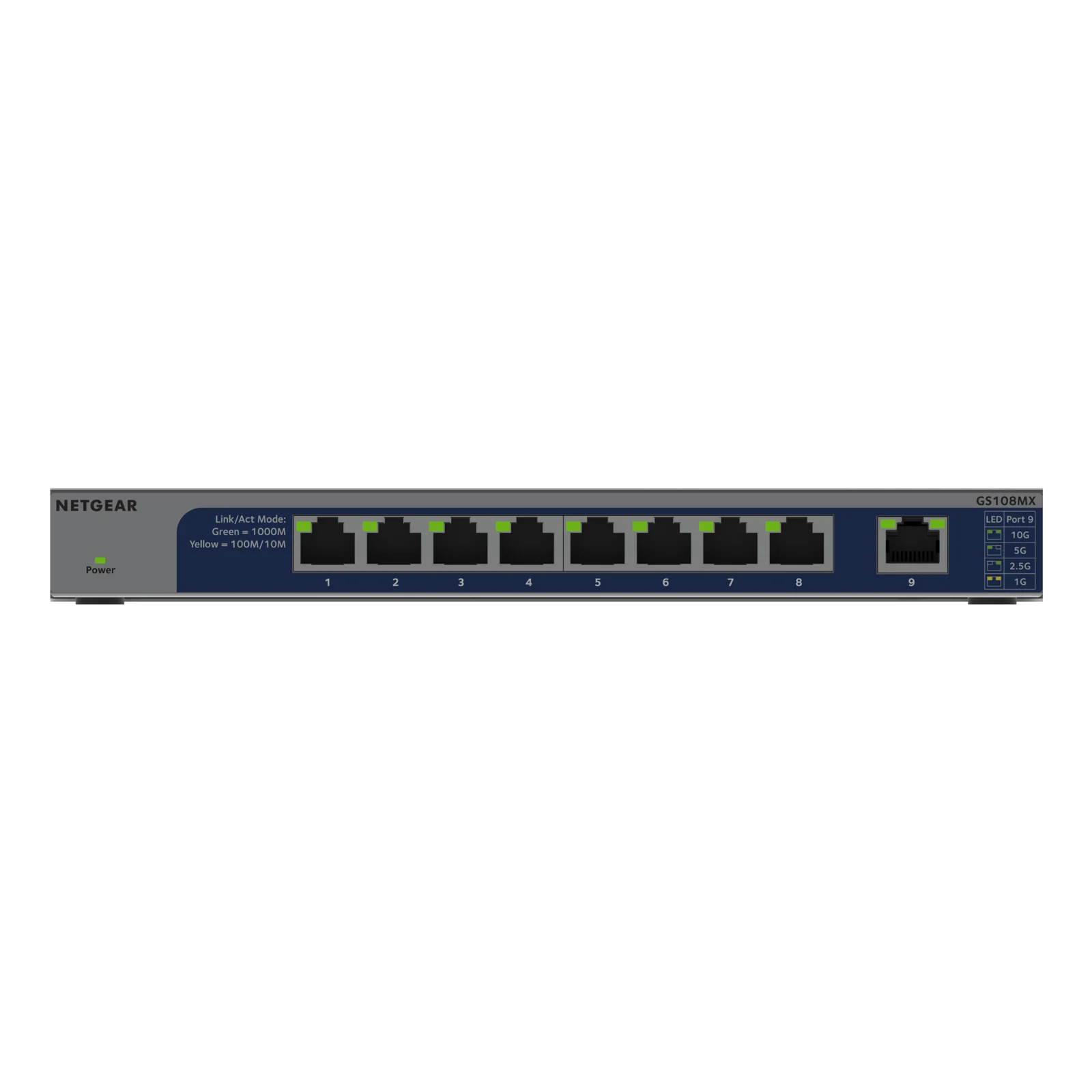 GS108MX-100EUS commutateur réseau Non-géré L2 Gigabit Ethernet (10/100/1000) Montage sur le bureau ou sur le mur