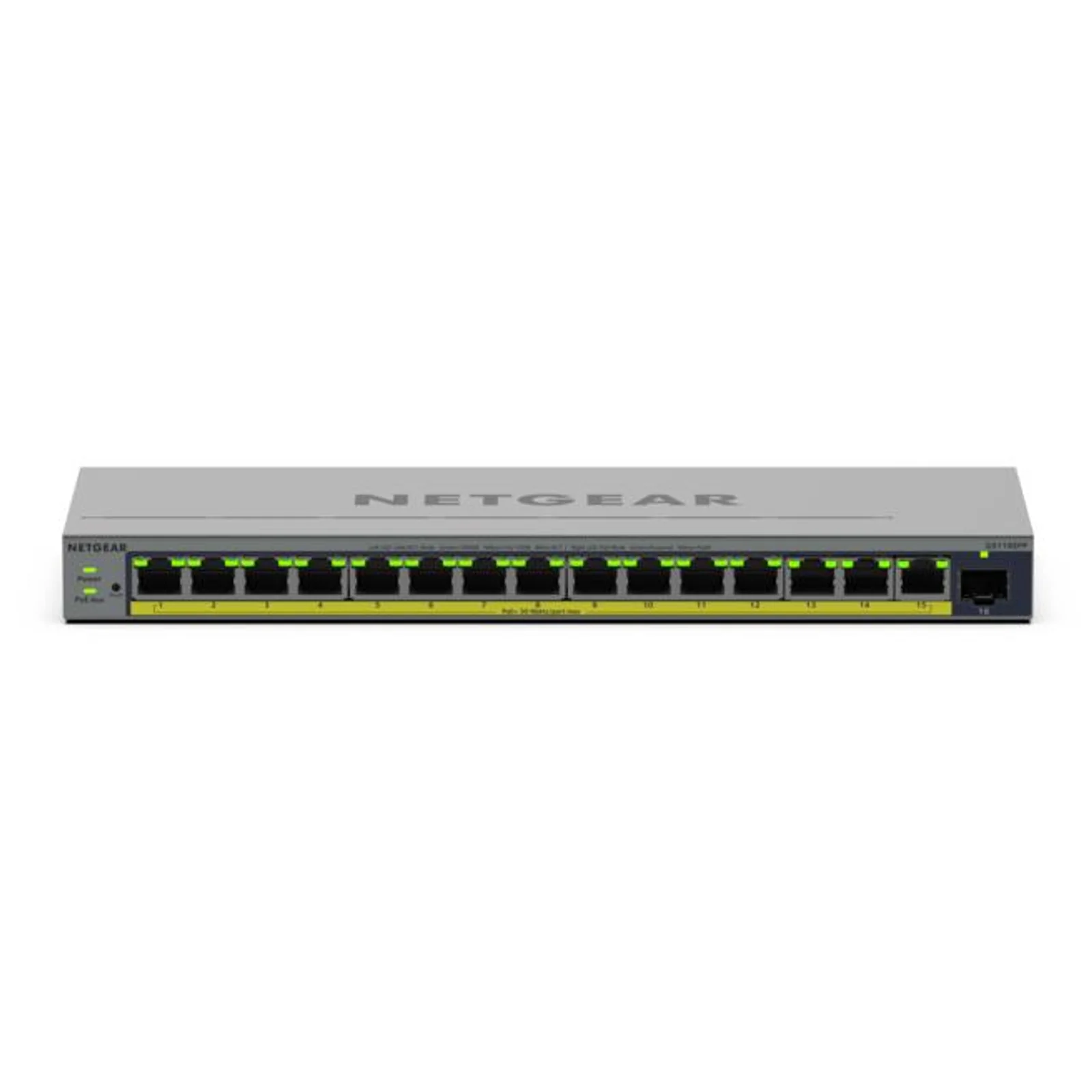 NETGEAR GS116EPP Géré L2/L3 Gigabit Ethernet (10/100/1000) Connexion Ethernet, supportant l'alimentation via ce port (PoE) Gris