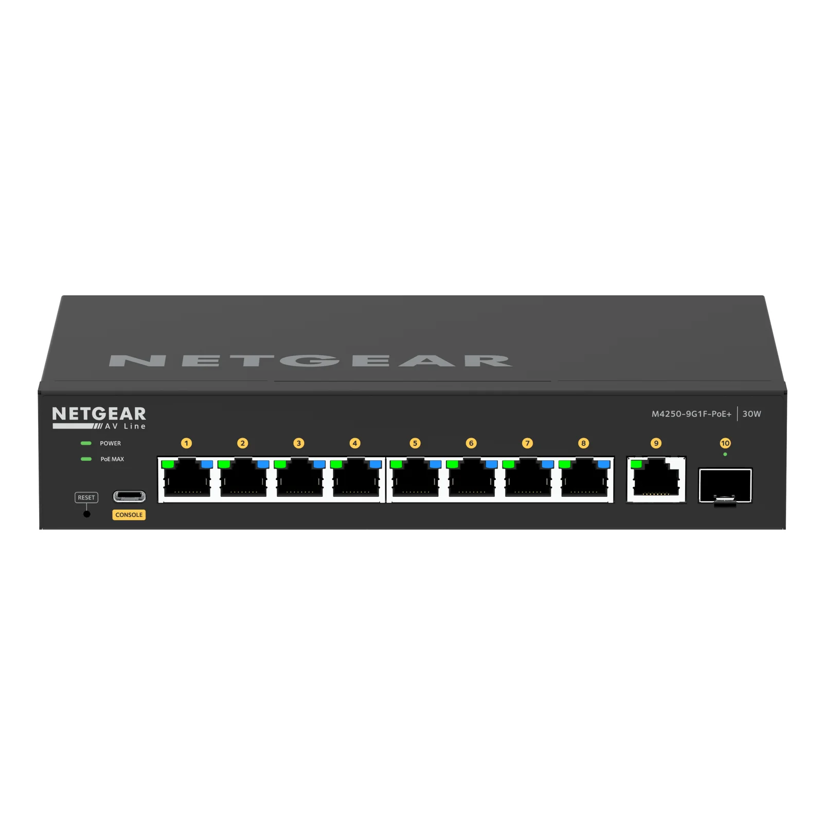 NETGEAR GSM4210PD-100EUS commutateur réseau Géré L2/L3 Gigabit Ethernet (10/100/1000) Connexion Ethernet, supportant l'alimentation via ce port (PoE) Noir