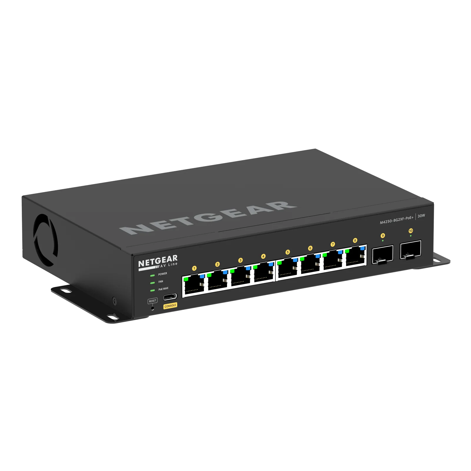 NETGEAR GSM4210PX-100EUS commutateur réseau Géré L2/L3 Gigabit Ethernet (10/100/1000) Connexion Ethernet, supportant l'alimentation via ce port (PoE) Noir