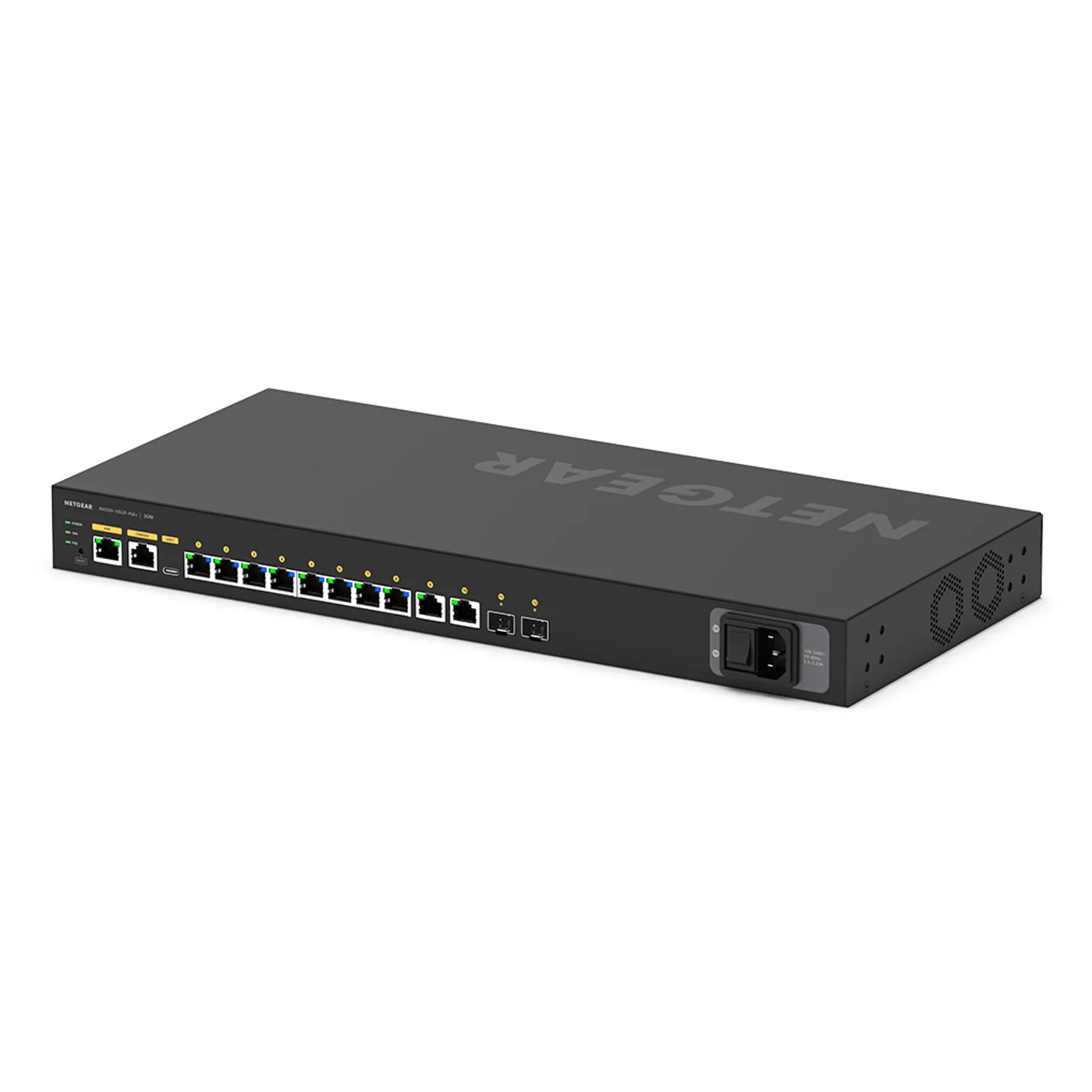 NETGEAR M4250-10G2F Géré L2/L3 Gigabit Ethernet (10/100/1000) Connexion Ethernet, supportant l'alimentation via ce port (PoE) 1U Noir