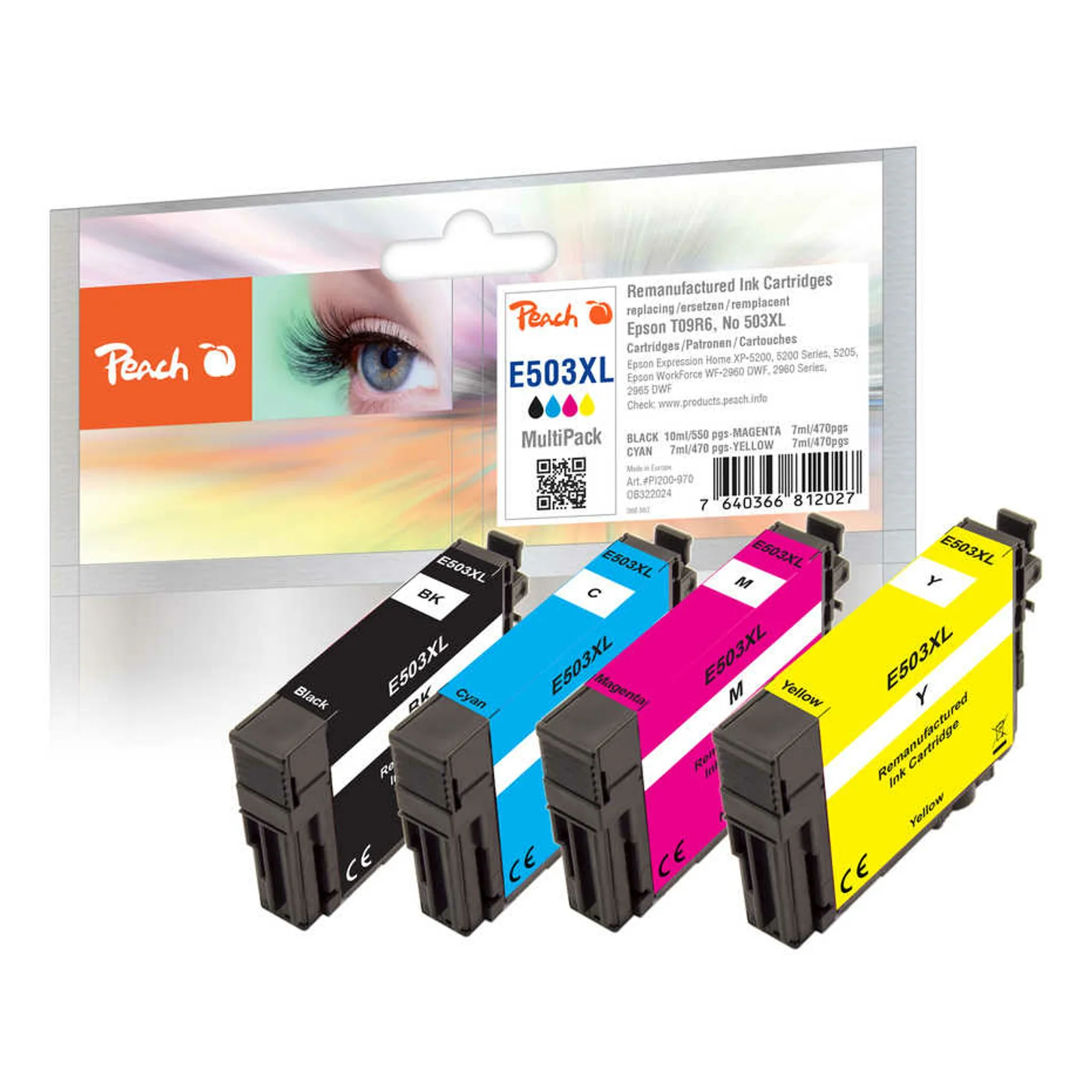 PI200-970 cartouche d'encre 4 pièce(s) Compatible Rendement élevé (XL) Noir, Cyan, Magenta, Jaune