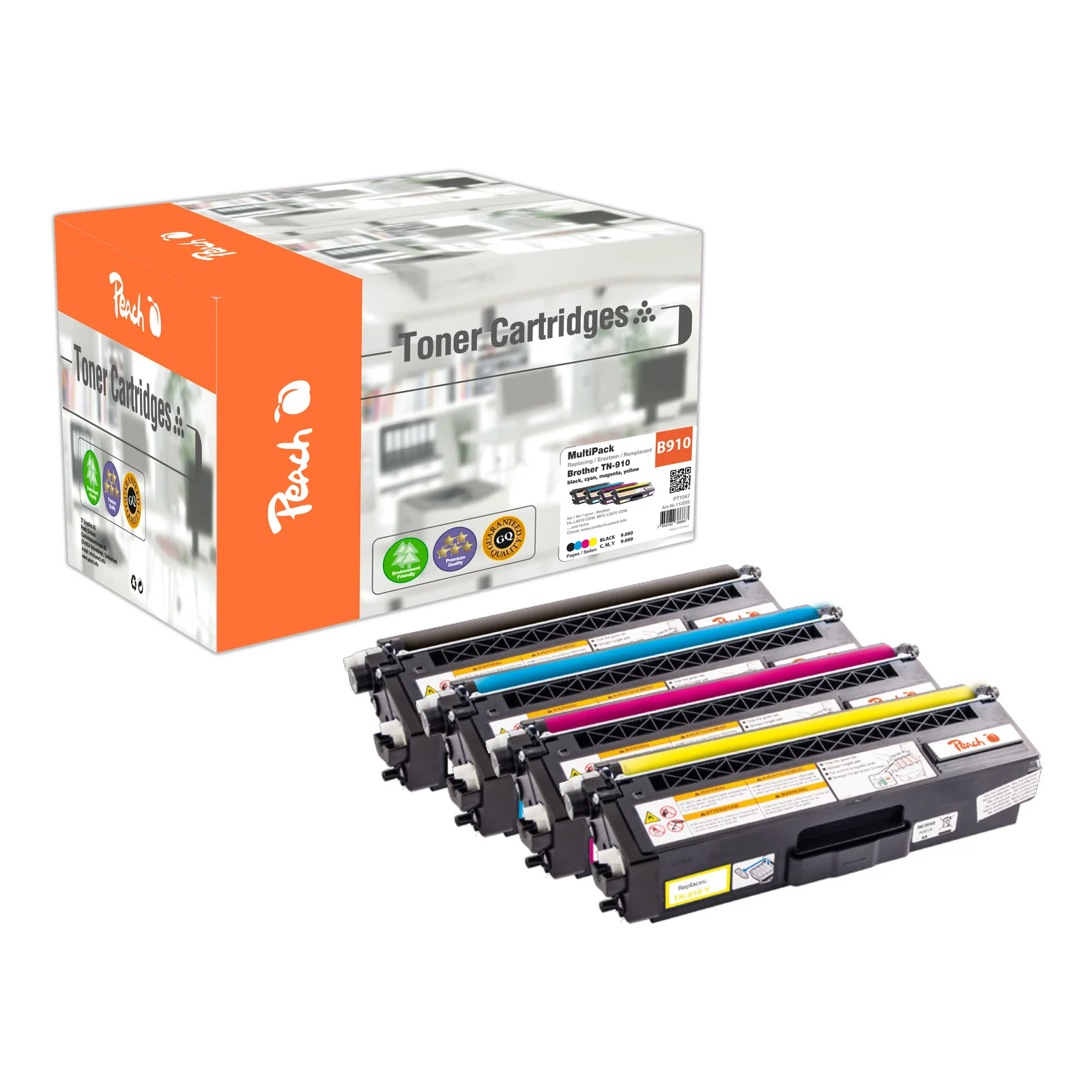 PT1047 Cartouche de toner 4 pièce(s) Compatible Noir, Cyan, Magenta, Jaune
