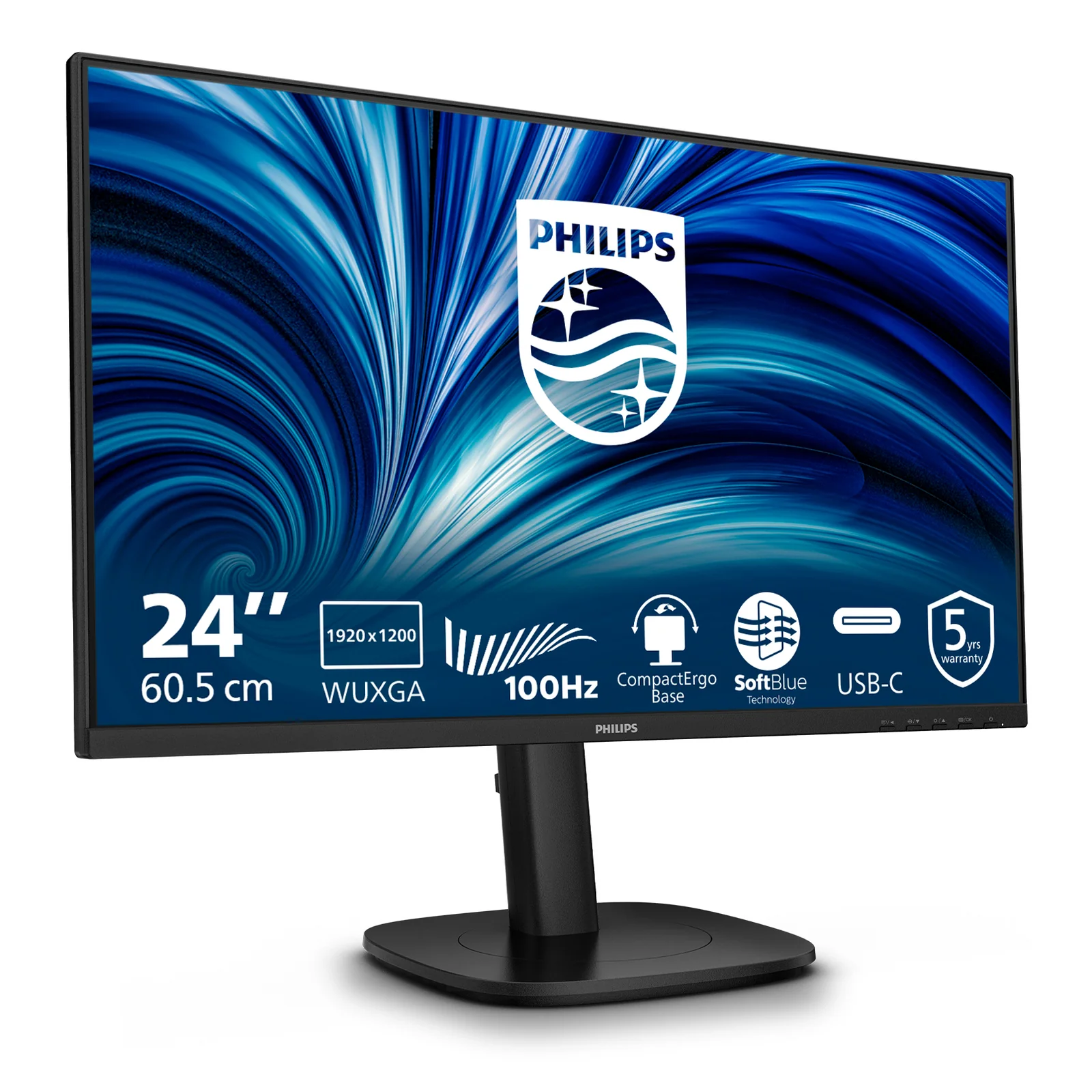 Philips 3000 series 24B2N3200D/00 écran plat de PC 61,2 cm (24.1") 1920 x 1200 pixels WUXGA LCD Noir