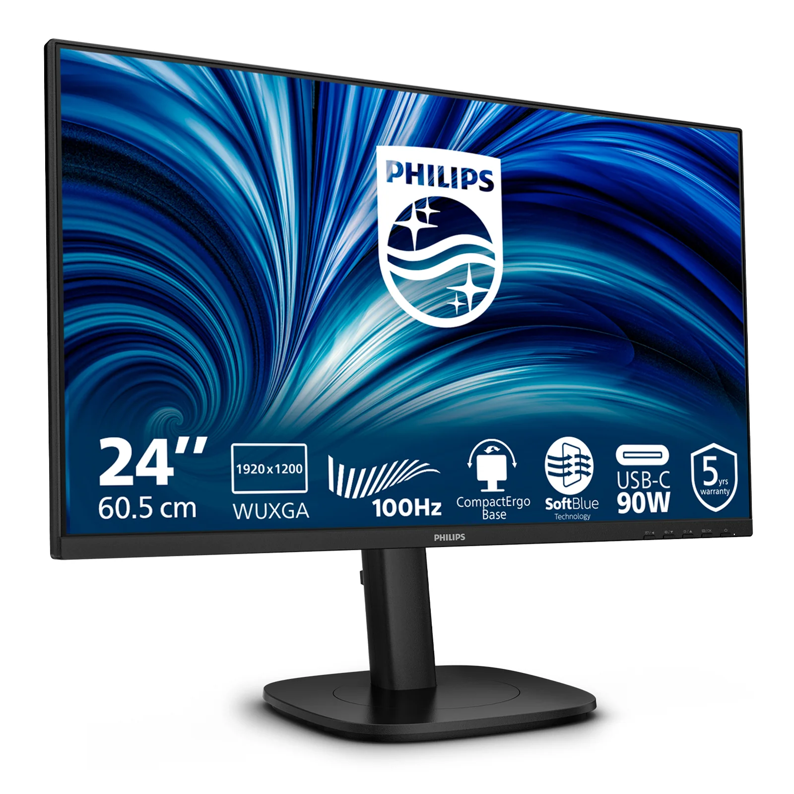 Philips 3000 series 24B2U3301D/00 écran plat de PC 61,2 cm (24.1") 1920 x 1200 pixels WUXGA LCD Noir