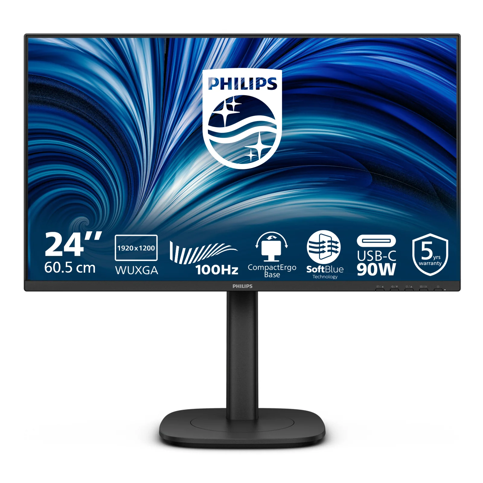 3000 series 24B2U3301D/00 écran plat de PC 61,2 cm (24.1") 1920 x 1200 pixels WUXGA LCD Noir