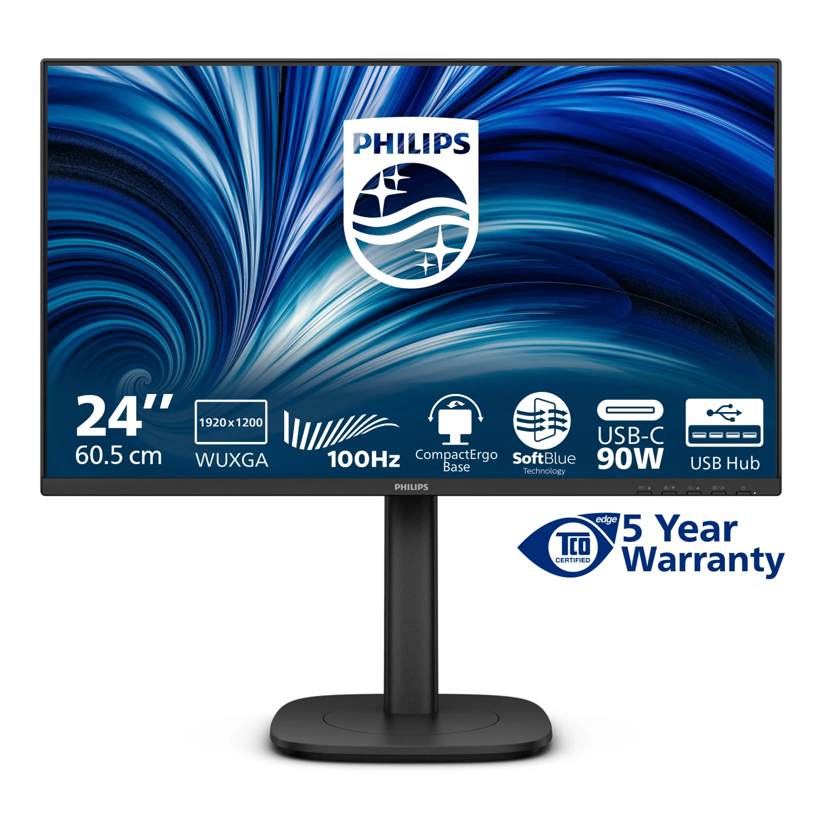 Philips 3000 series 24B2U3301D/00 écran plat de PC 61,2 cm (24.1") 1920 x 1200 pixels WUXGA LCD Noir