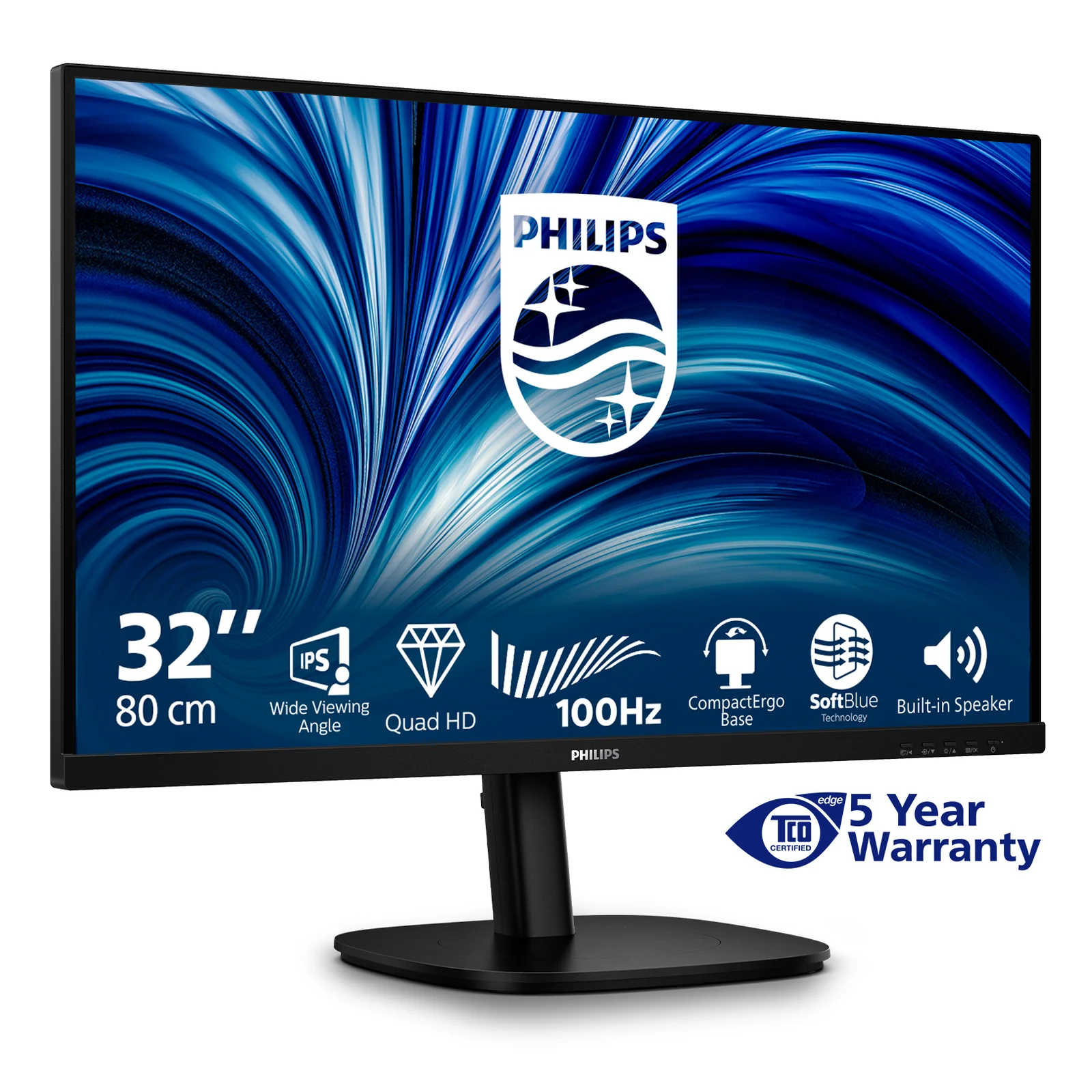 Philips 3000 series 32B2N3500/00 écran plat de PC 80 cm (31.5") 2560 x 1440 pixels Quad HD LCD Noir