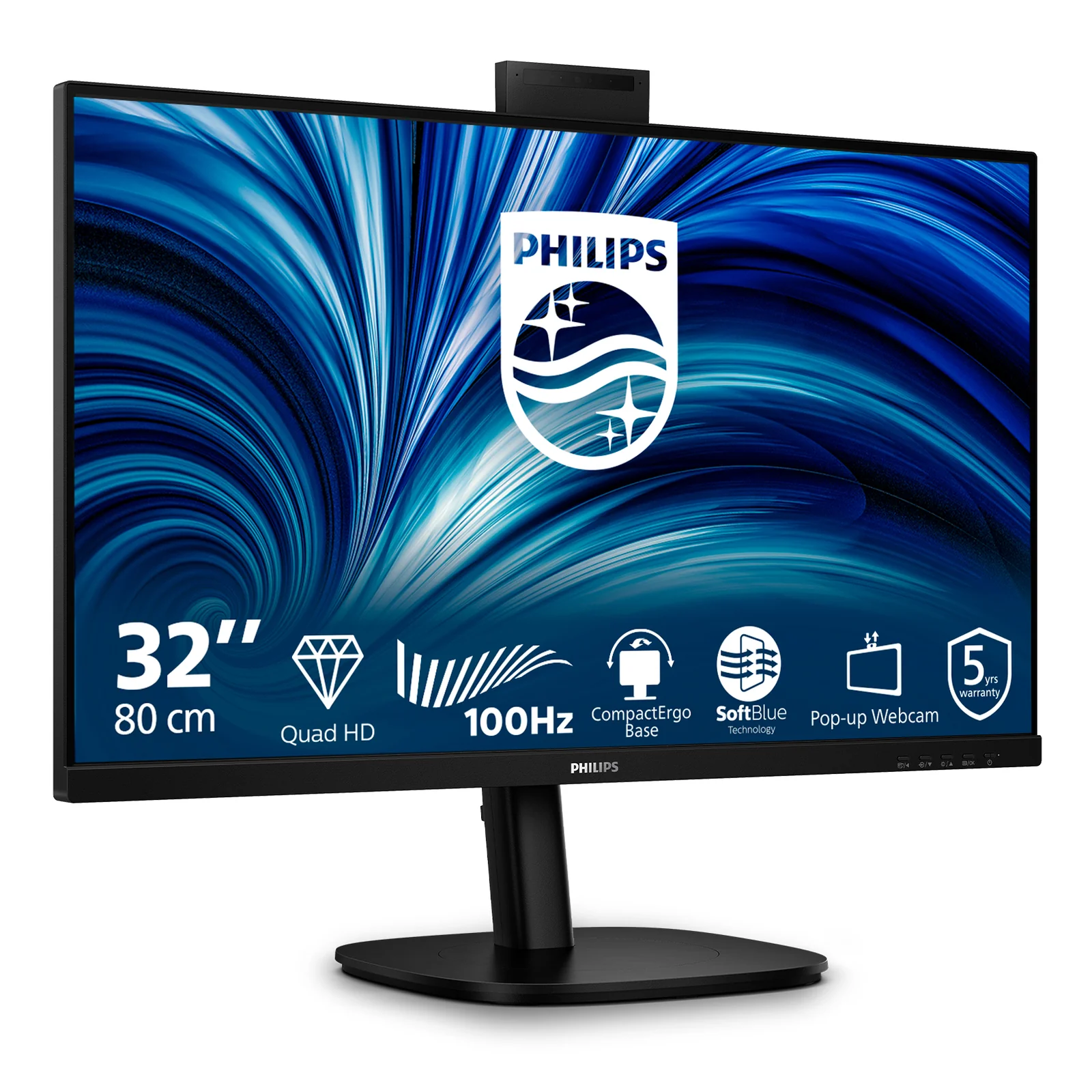 Philips 3000 series 32B2U3601H/00 écran plat de PC 80 cm (31.5") 2560 x 1440 pixels Quad HD LCD Noir